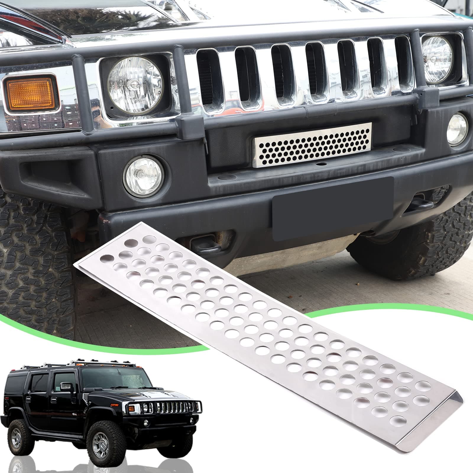 Stainless Steel Honeycomb Mesh Grill Spoiler Bumper Vent fit for Hummer H2 2003-2009,Vent Mesh Grill Cover