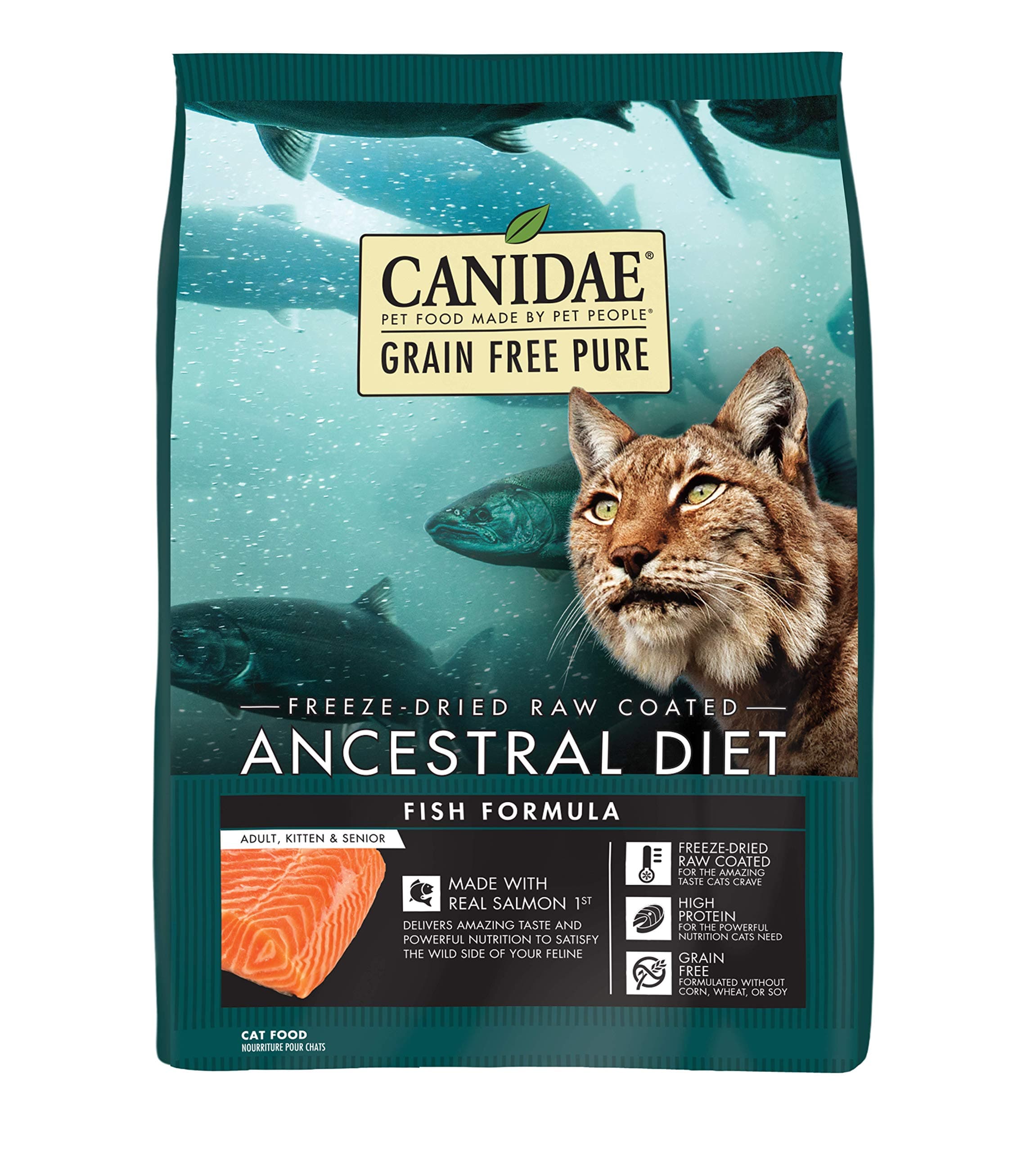 CANIDAE Grain Free Pure Ancestral Diet, High Protein Freeze-Dried Raw Coated Dry Cat Food