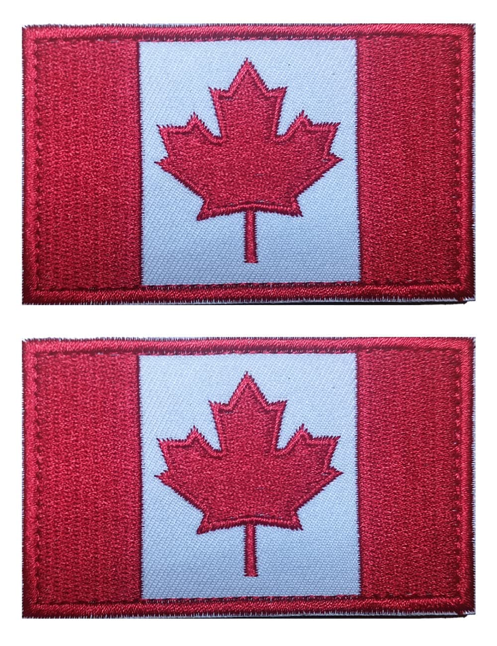 2 PCS AliPlus Canada Flag Patches Embroidered Tactical Military Morale Patch Applique Fastener Hook and Loop