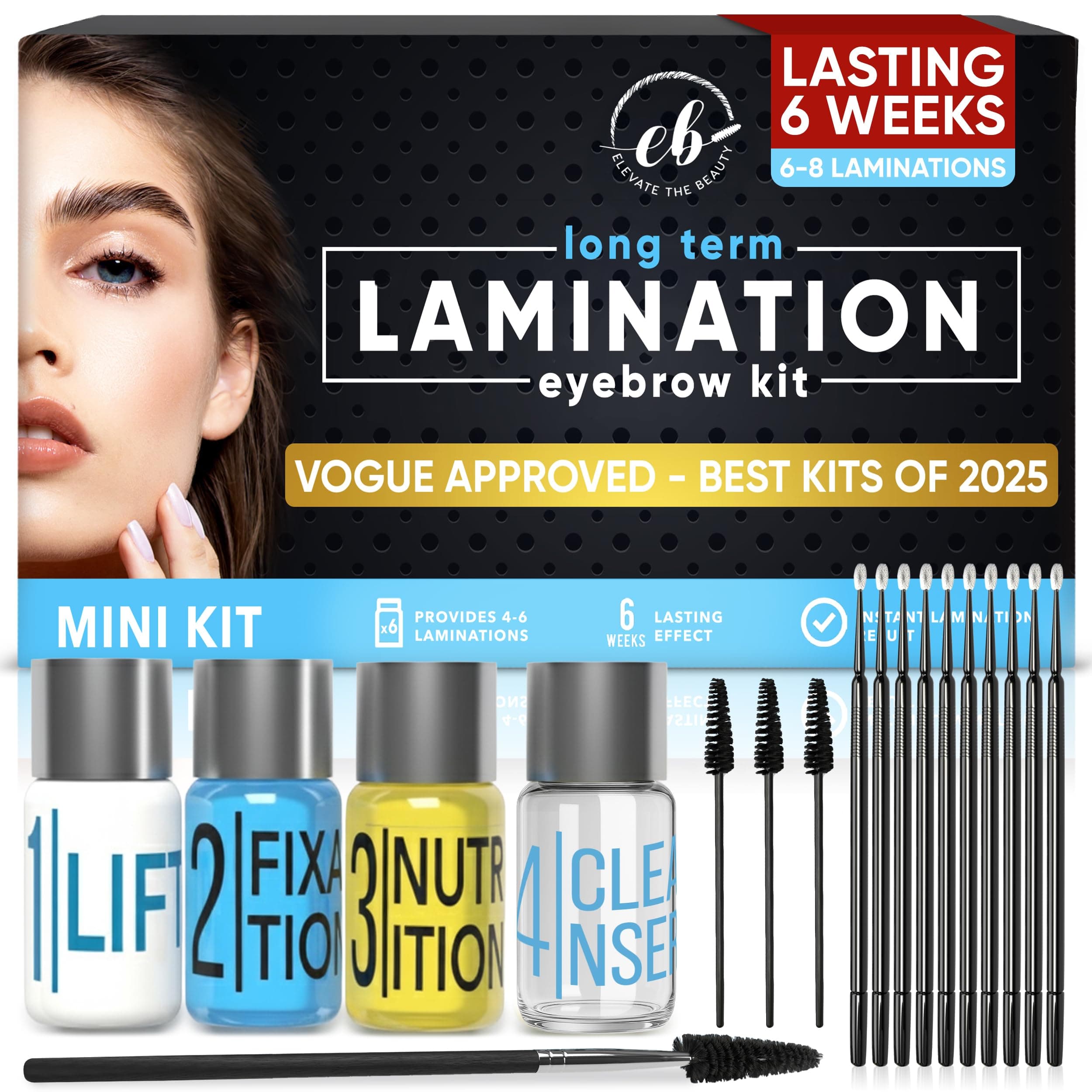 Elevate the Beauty Eyebrow Laminating Kit | Home DIY Eyebrow Laminating Kit for Instant Lift | Professional Eyebrow Laminating Accessories for Fuller Eyebrows | Home and