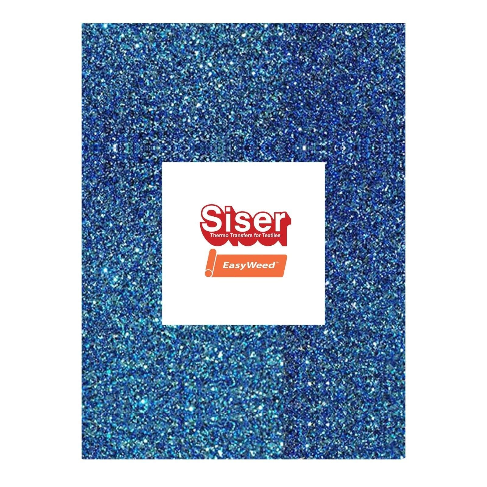 A4 Vinyl Sheets - Siser Easyweed - HTV Iron On Heat - Blue Glitter - Choose Quantity (1 x Blue Glitter - A4 Sheet HTV)
