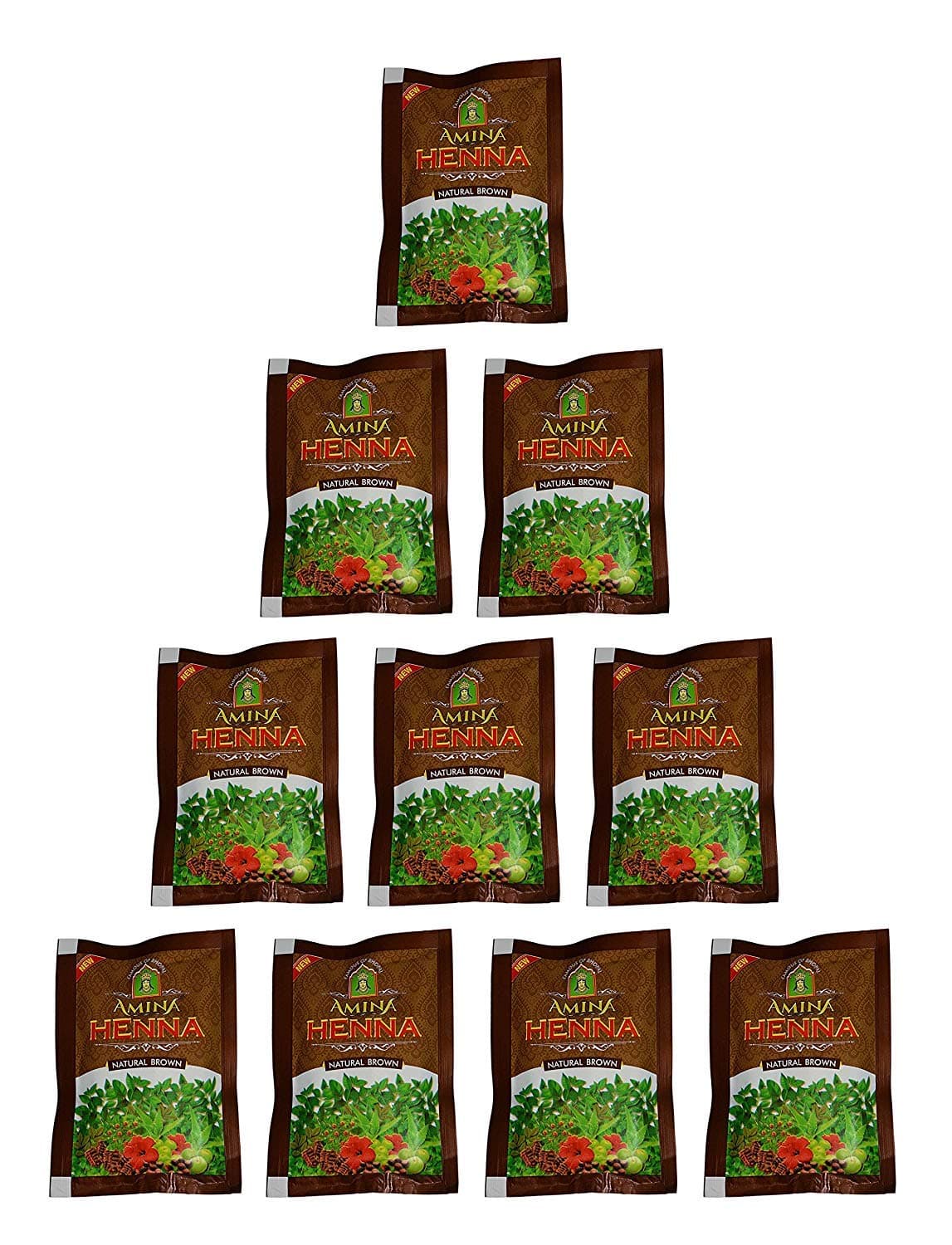 Herbal Henna Based Brown Hair Color Powder 25 Gm (Pack of 10)