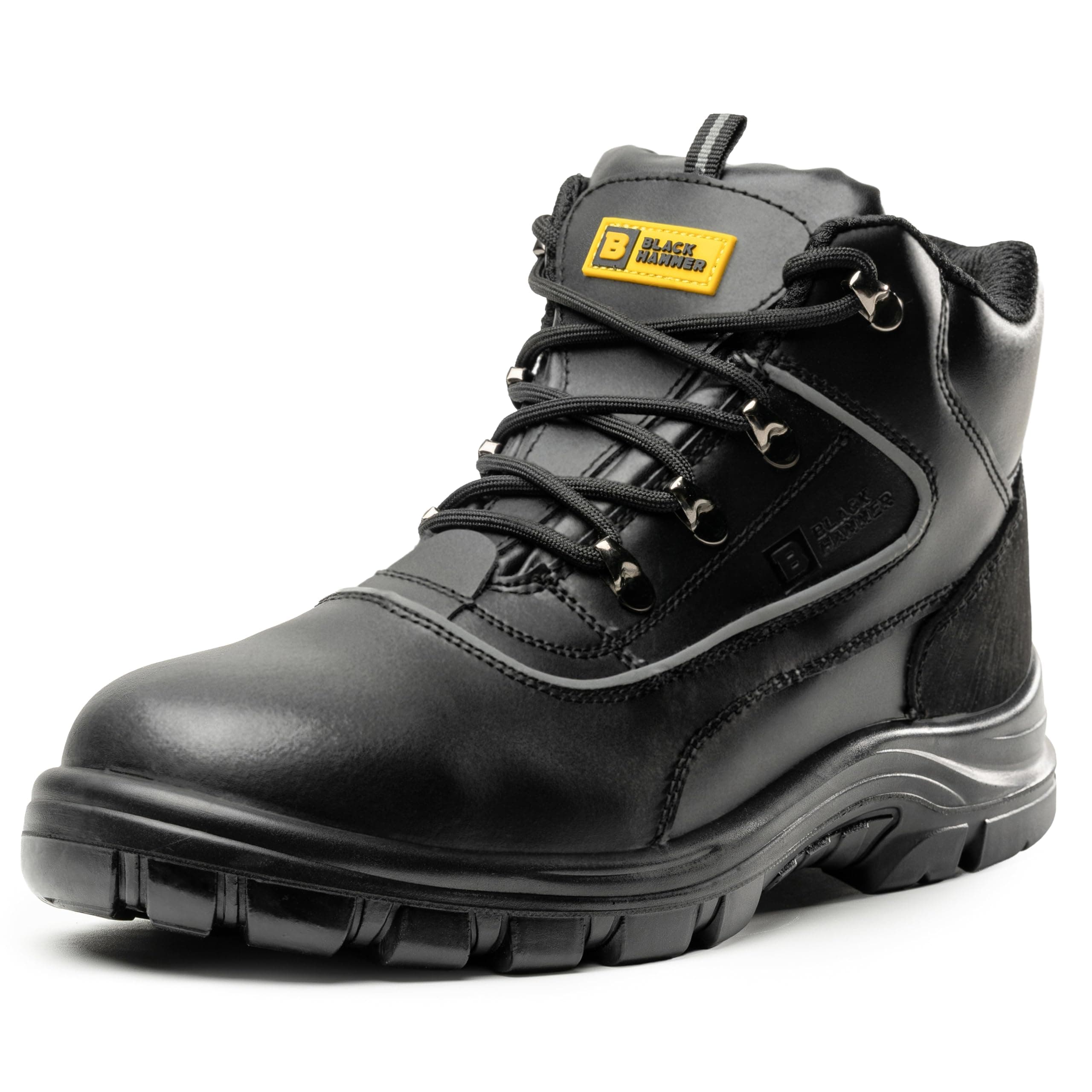 Men's Safety Boots Steel Toe Cap S3 SRC Work Shoes Ankle Leather 7752 Black Hammer