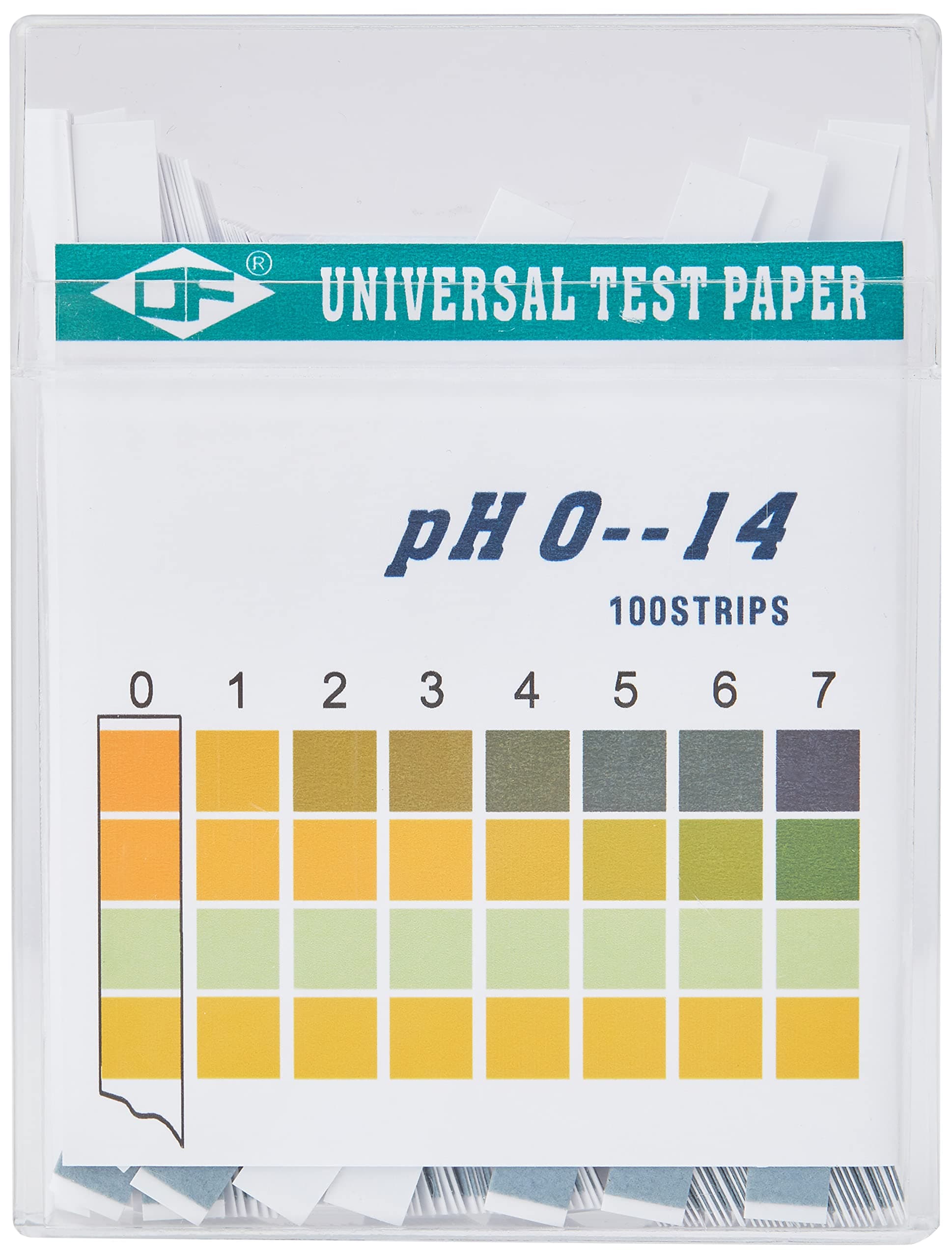 DF Speciality Paper Water pH Test Strips 0-14 Wide Range - High Range Duel Pad Acid Alkaline Testing Strips - 100