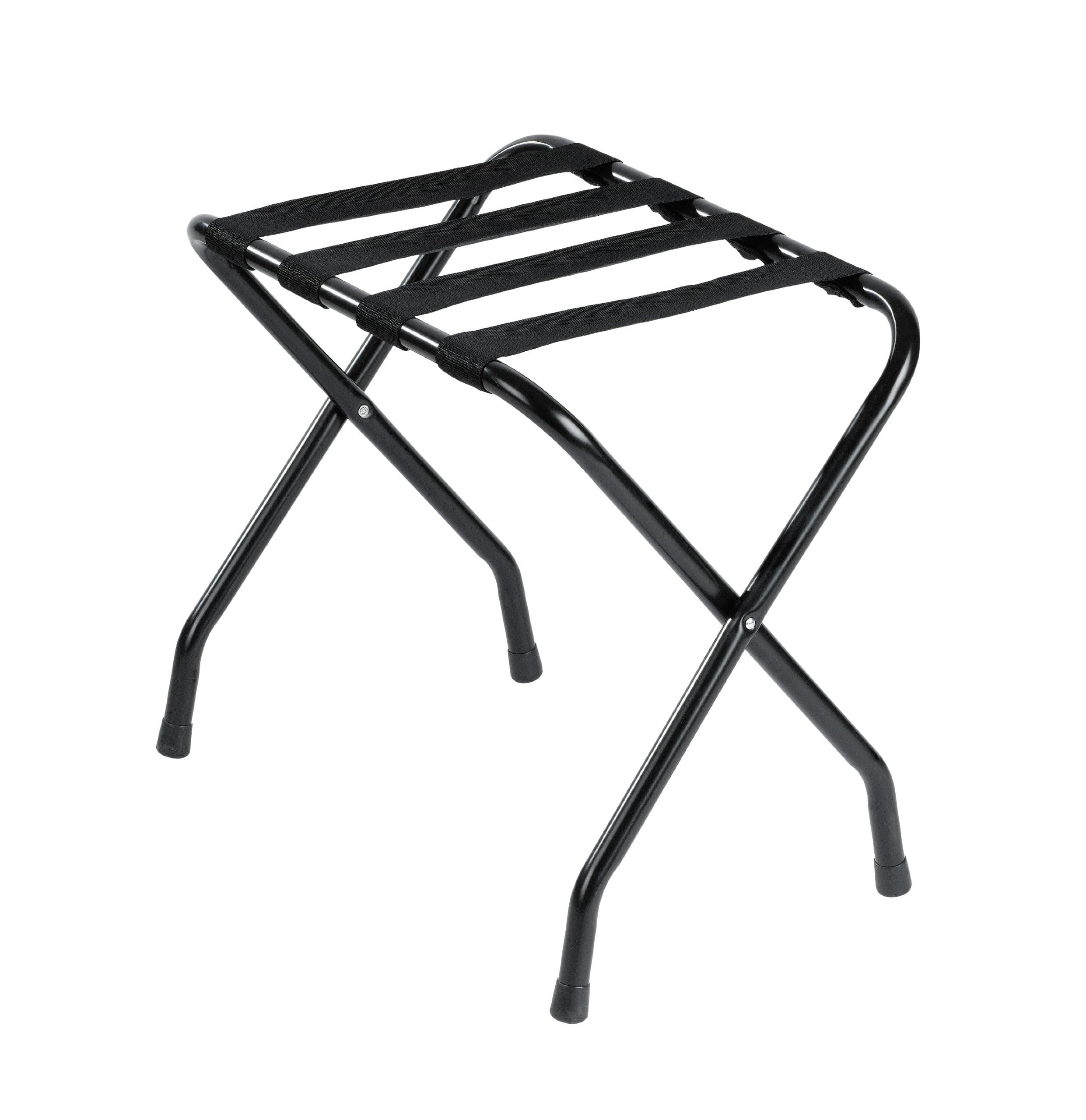 Folding Metal Luggage Rack, Black Finish