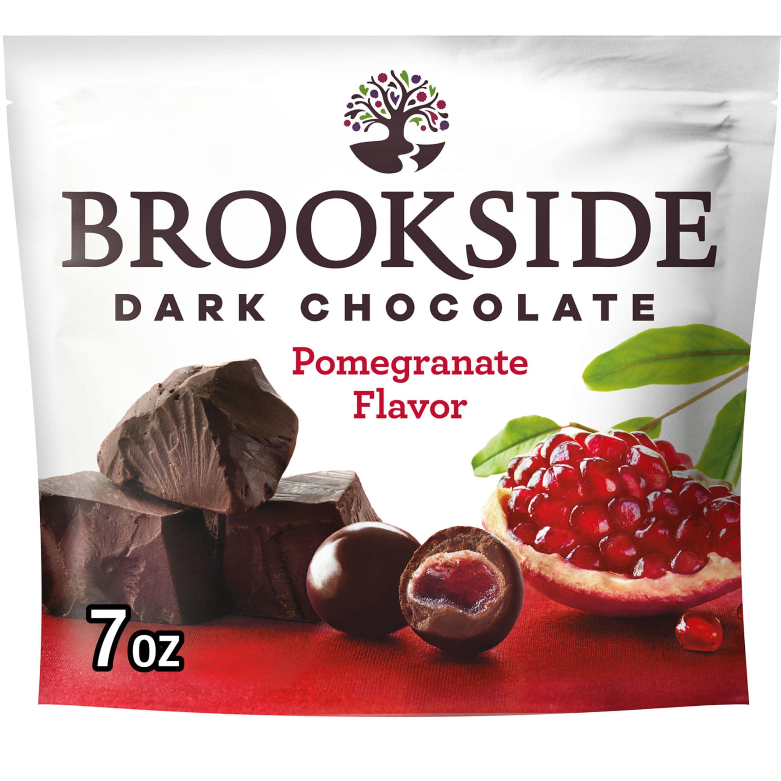 BROOKSIDE Dark Chocolate and Pomegranate Flavored Snacking Chocolate Bag, 7 oz