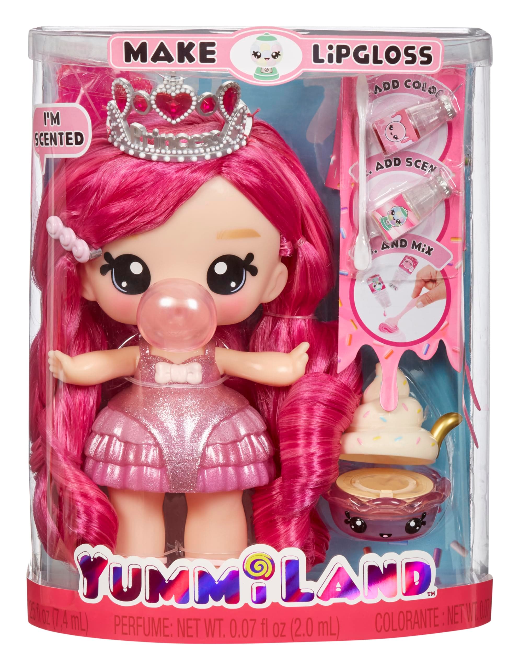 Yummiland Large Doll + Lipgloss Pet- Bianca Bubblegum, Age 4+