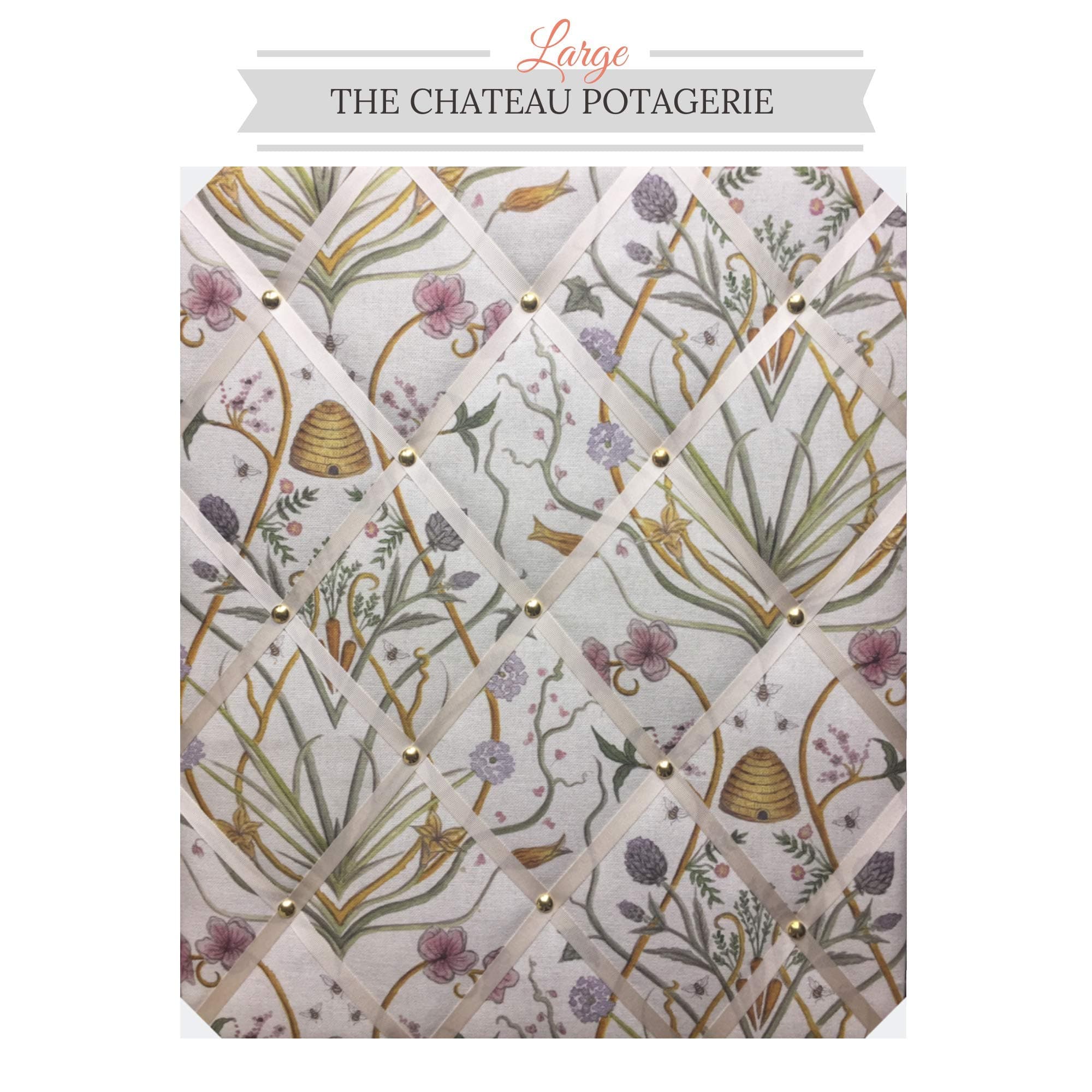 Large Memo Board, Message Board,"Potagerie Fabric" The Chateau Collection, Notice Board, French/Photo Board