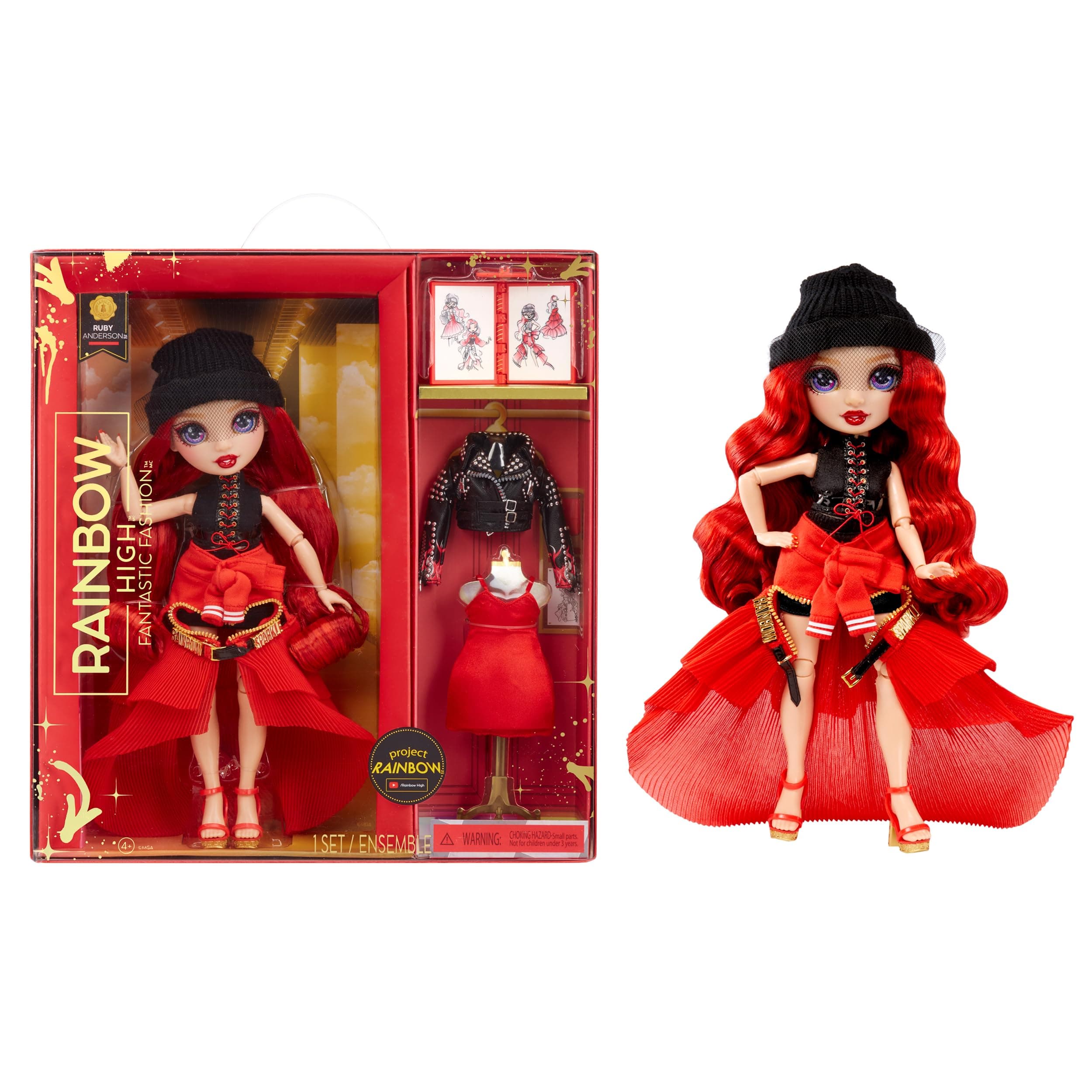 Rainbow High Fantastic Fashion Playset- Ruby Anderson – Red Doll