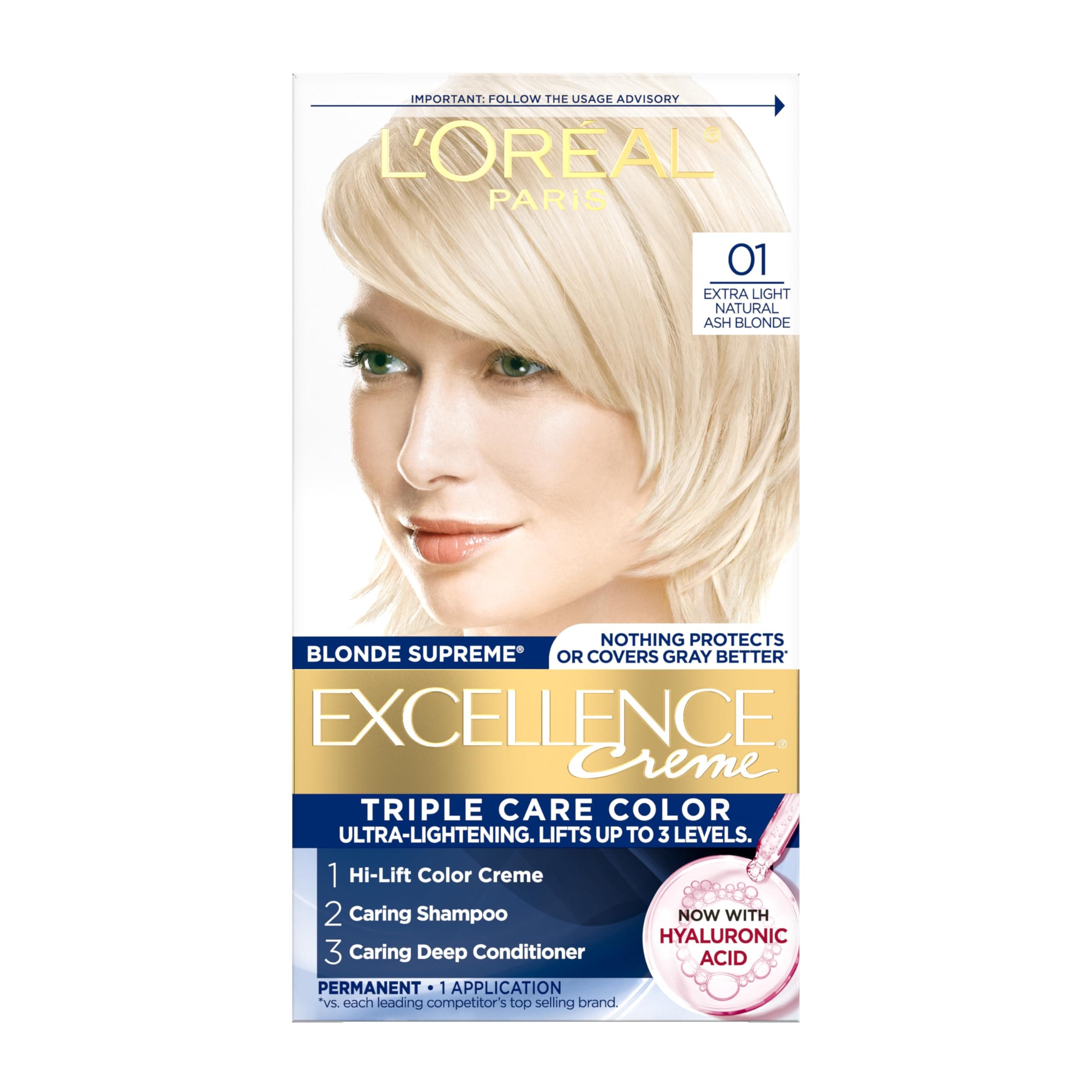 L'Oreal Paris Excellence Creme, 01 Extra Light Ash Blonde, (Packaging May Vary)