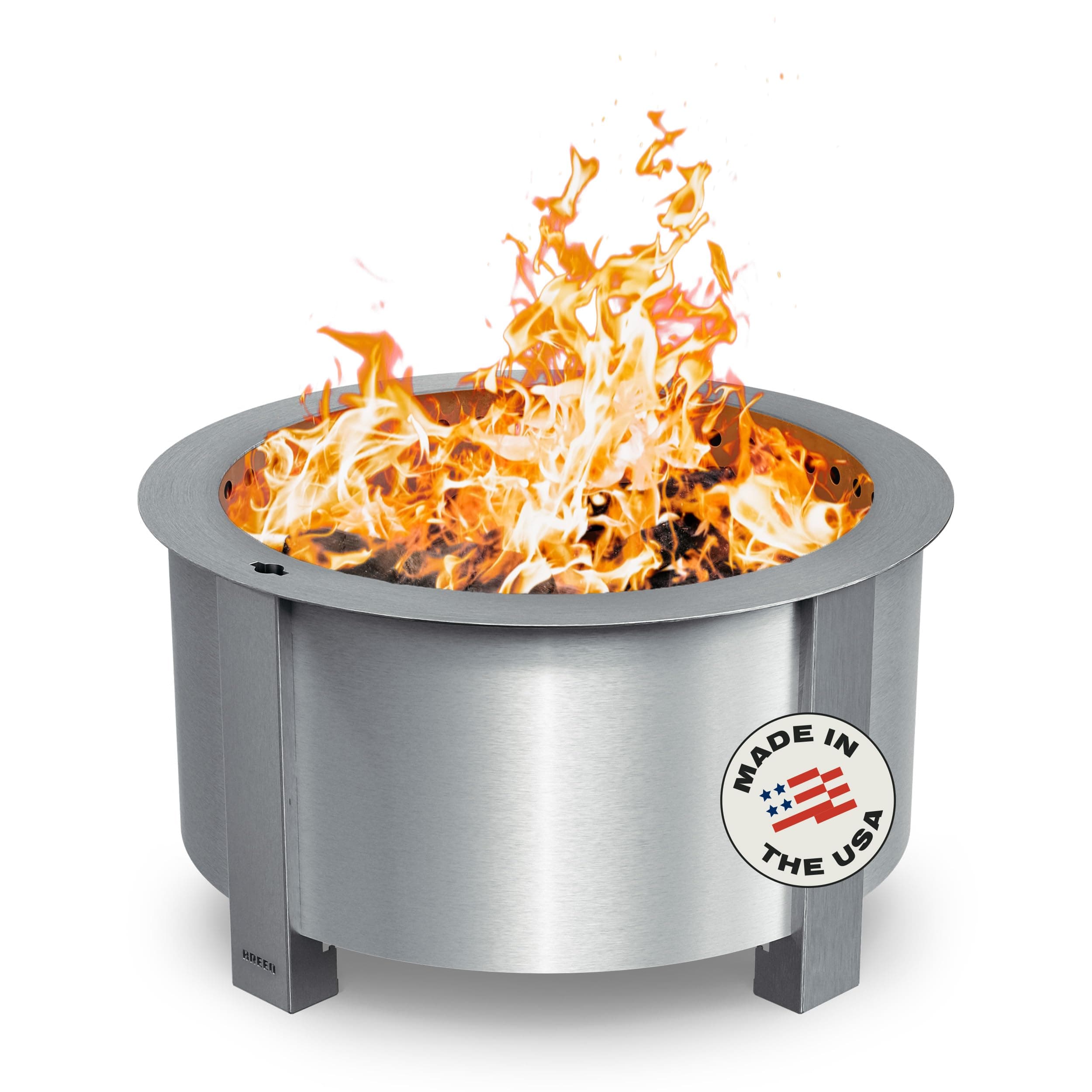 Breeo Smokeless FIrePit (X Series 24, Stainless Steel) | 27.5" Outdoor Smokeless Fire Pit | 150 lb | Perfect for Families with Wide Range of Breeo Accessories