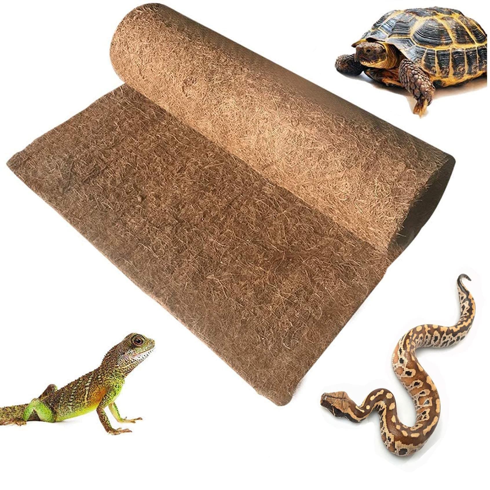 JCR Reptile Carpet,Coconut Fiber Substrate,Lizard Cage Mat,Coco Fiber Liner,Snake Bedding,Natual Coconut Fiber Carpet for Bearded Dragon,Turtles,Iguana,Tortoises (31.5" x 15.7")