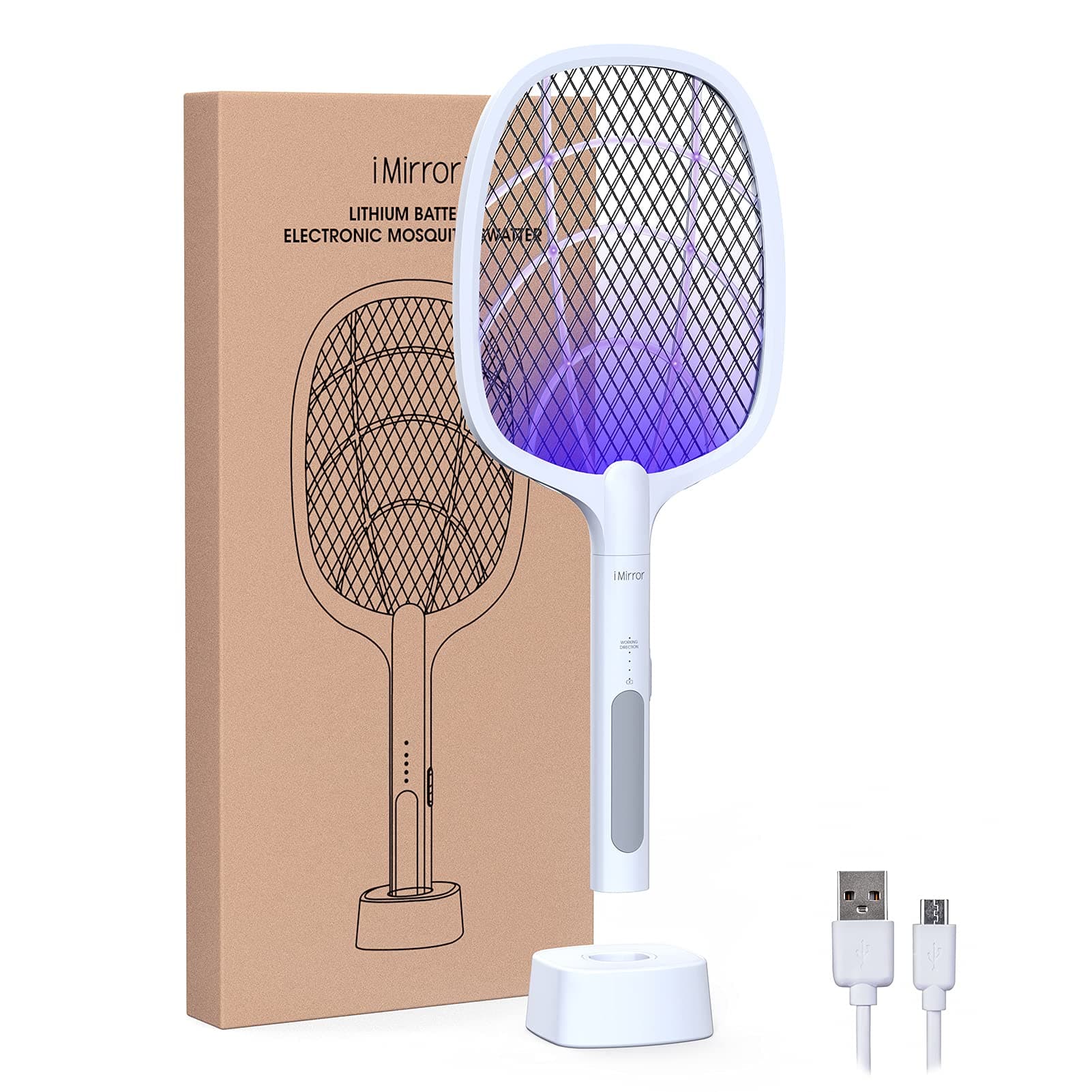2-in-1 Rechargeable Electric Fly Mosquito Swatter for Indoor and Outdoor