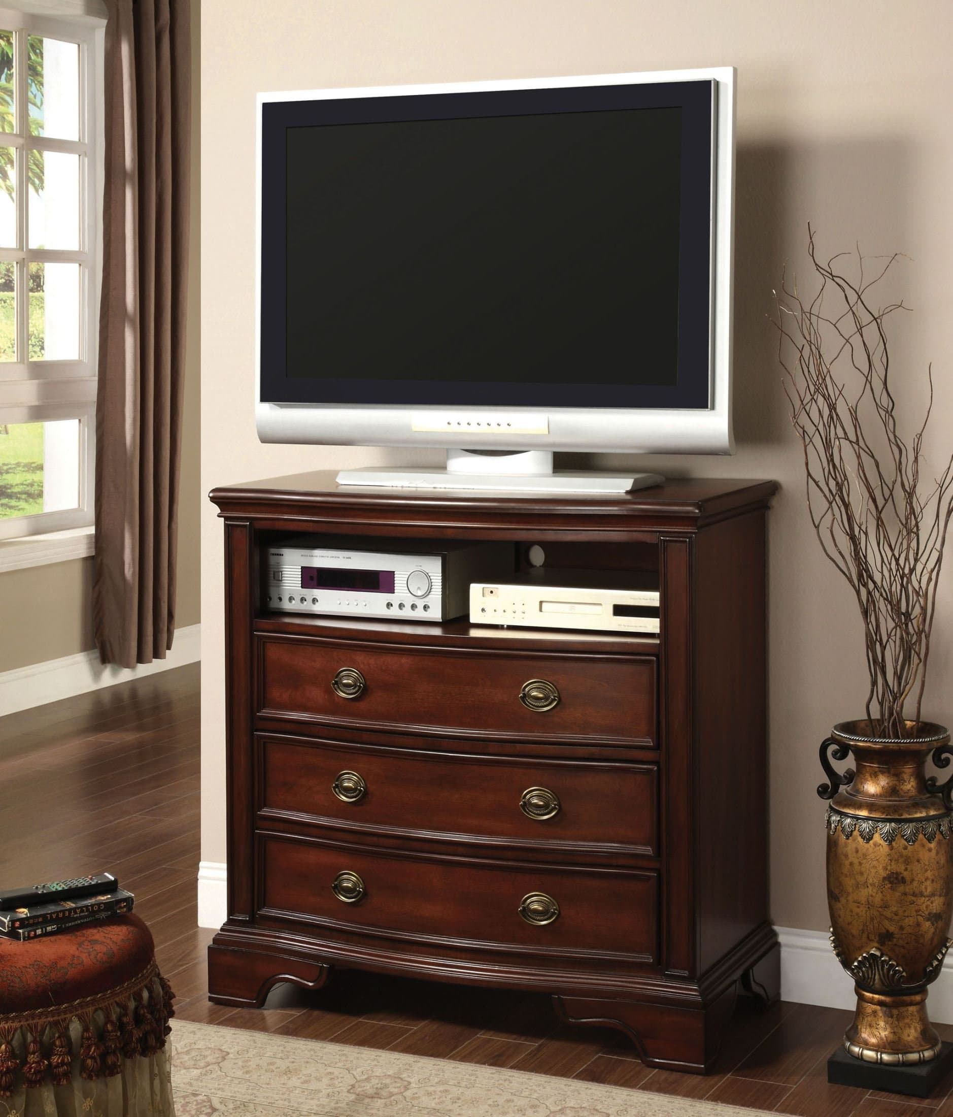 Carlsbad Dark Cherry Finish Media Chest