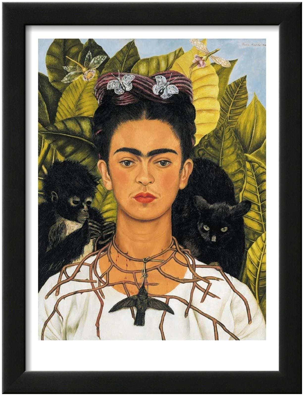 Frida Kahlo Self-Portrait with Thorn Necklace and Hummingbird, c.1940
