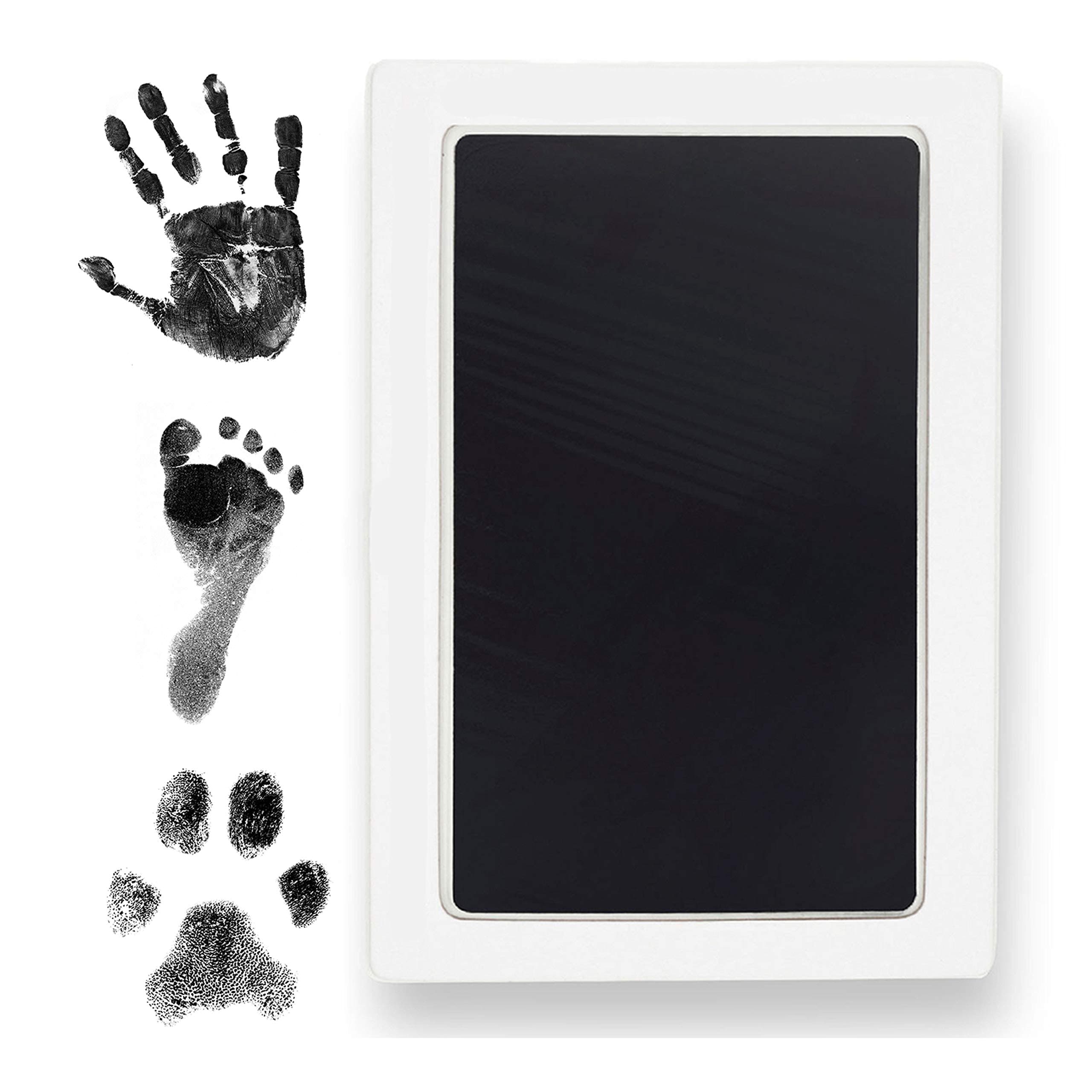 Extra Large Clean Touch Ink Pad for Baby Handprints and Footprints – Inkless Infant Hand & Foot Stamp – Safe for Babies, Doesn’t Touch Skin – Perfect Family Memory or Gift by Tiny Gifts, Black