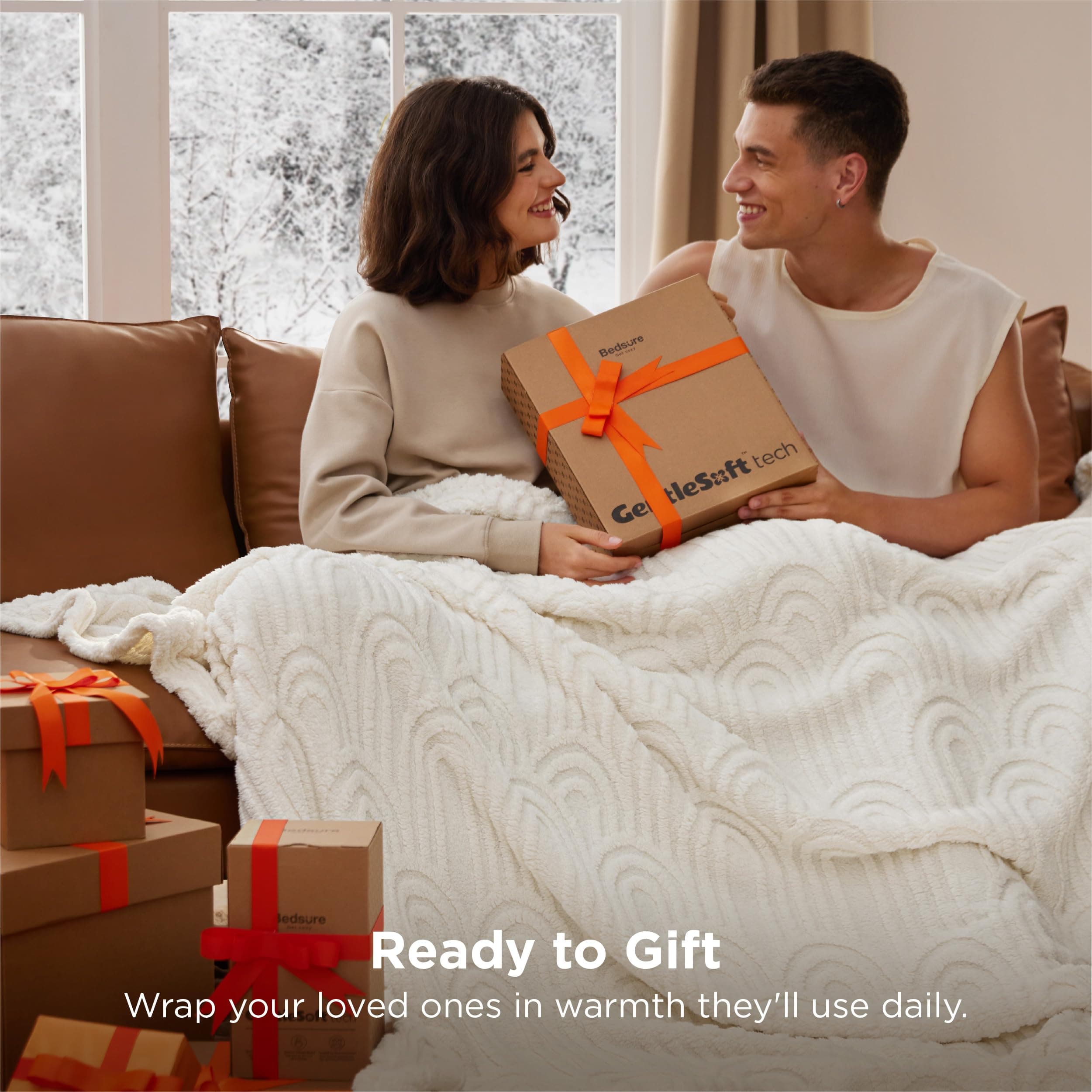 Bedsure Throw Blanket for Women - Super Soft Cozy Blankets for Women Gift, Cute Small Fleece Blanket for Girls, White, 50x60 Inches