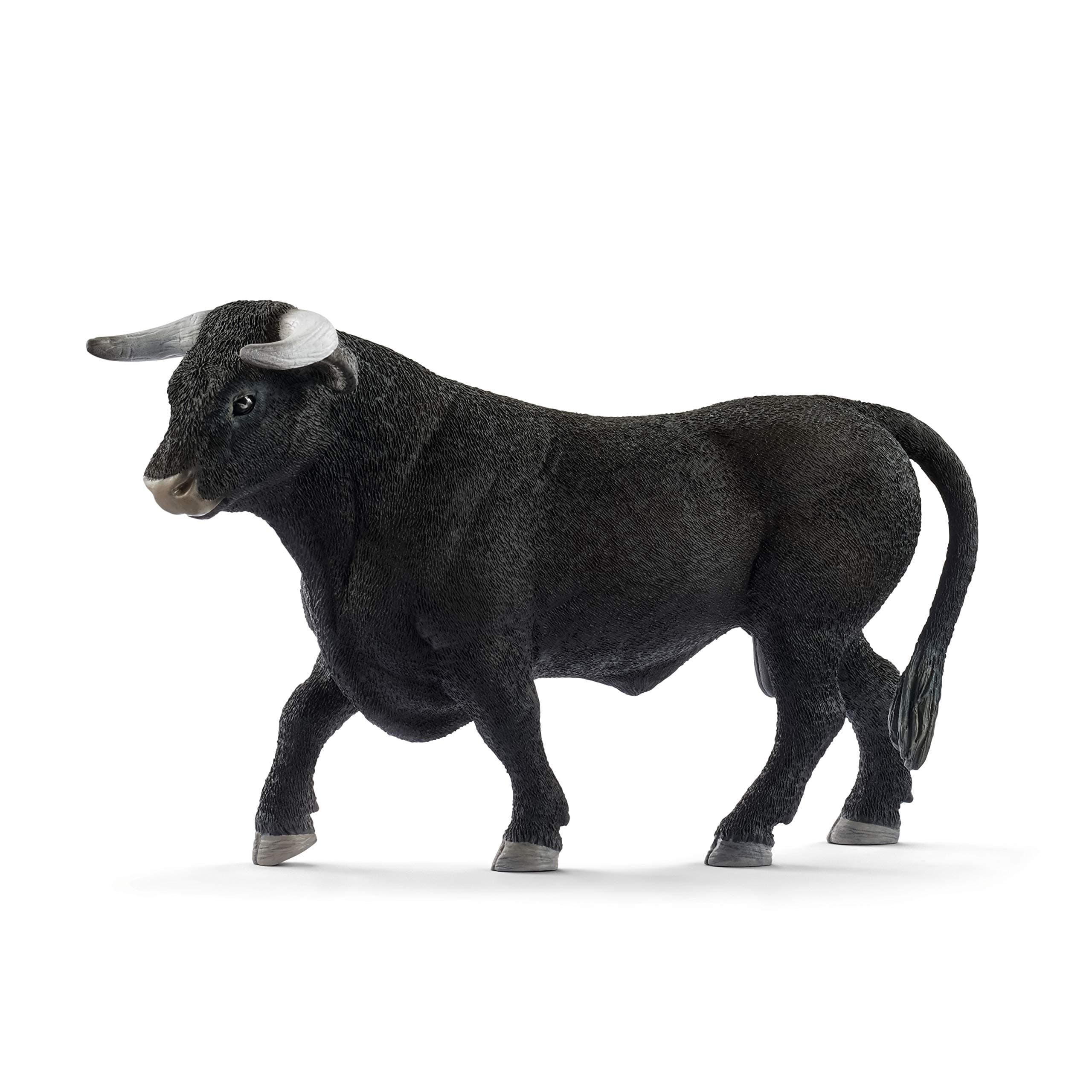 Farm World, Animal Toys for Boys and Girls 3 and Above, Black Bull Cow Toy Figurine, Ages 3+