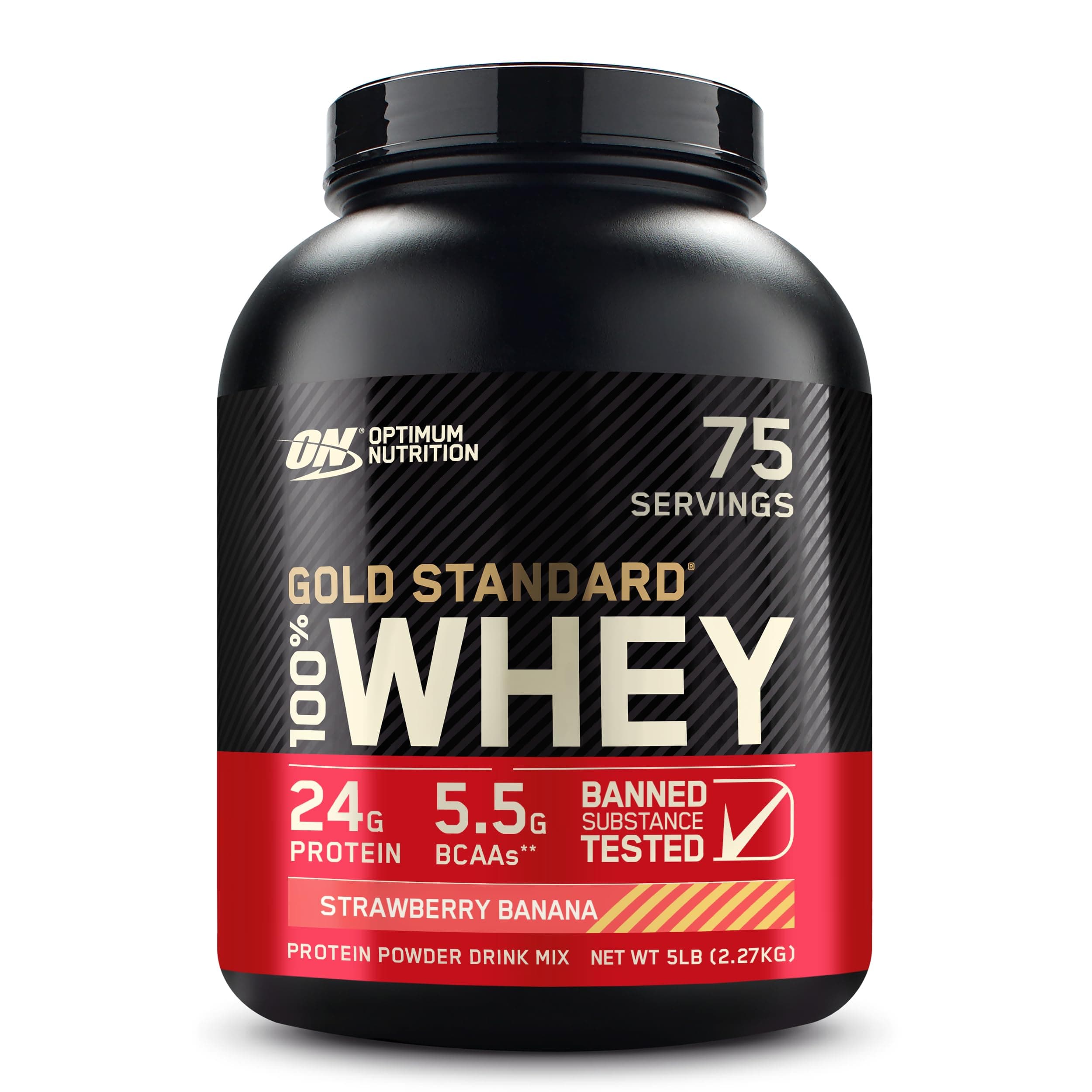 Gold Standard 100% Whey Protein Powder, Strawberry Banana, 5 Pound (Packaging May Vary)