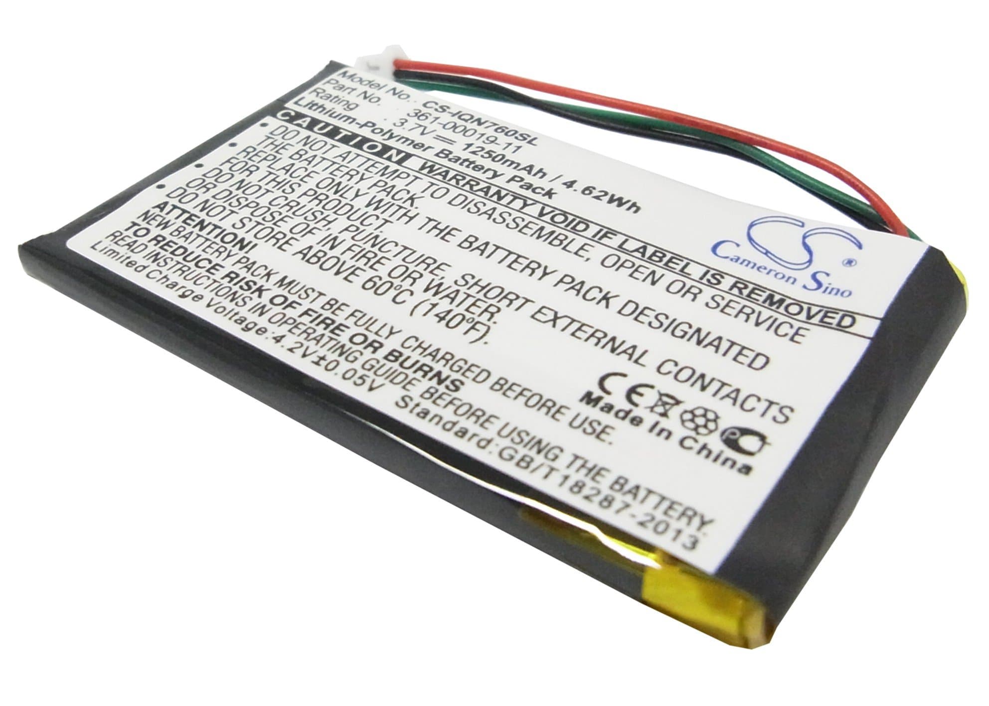 Battery Replacement for Garmin Nuvi 3590, Nuvi 3590LMT, Nuvi 700 (3 Wires), Nuvi 710, Nuvi 710T, Nuvi 760, Nuvi 760T, Nuvi 765, Nuvi 765T Part NO 361-00019-11, 361-00019-40
