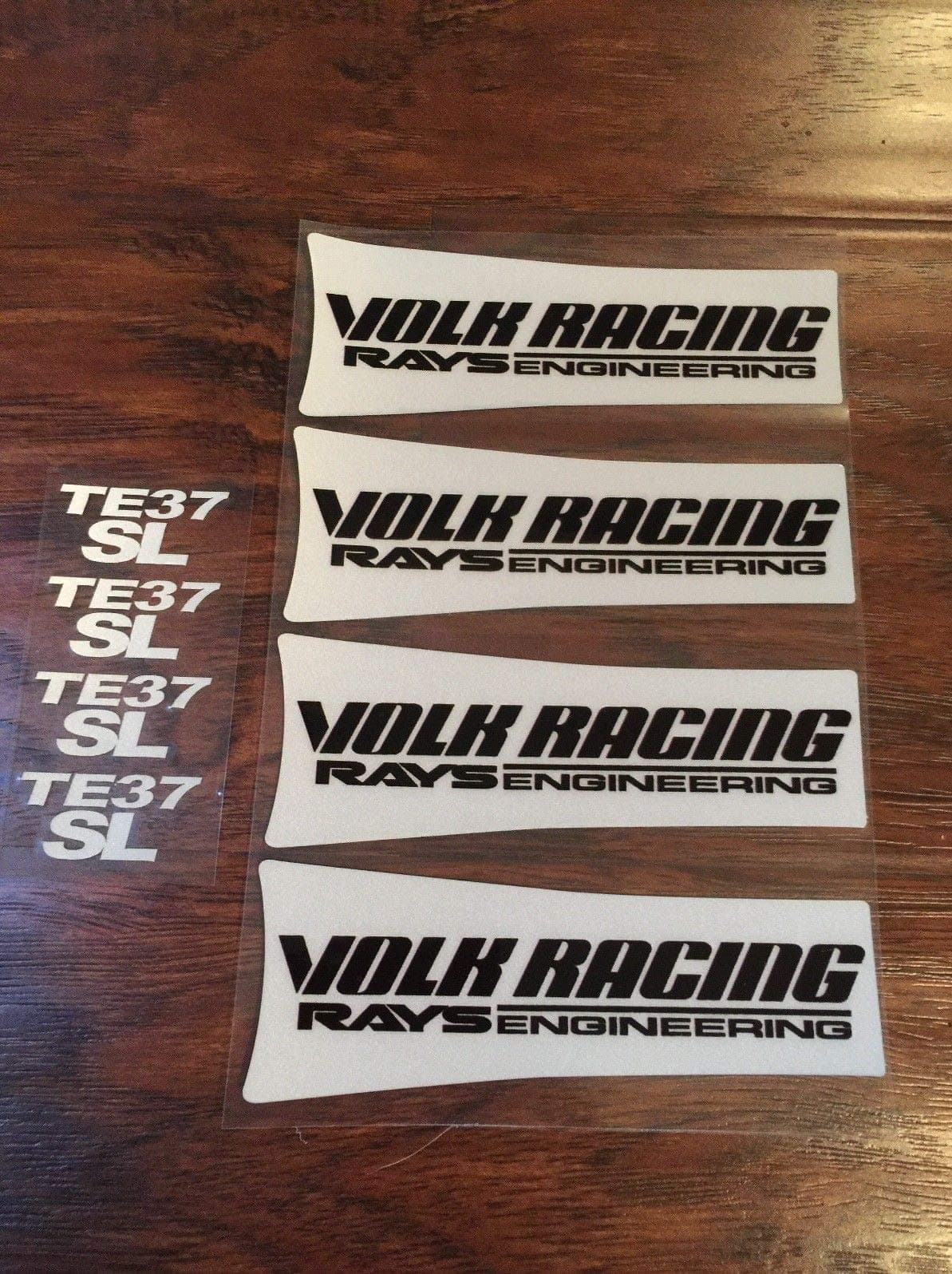 JDM Reflective Rays Volk Racing TE37SL Wheel Sticker Decal White Black Letter