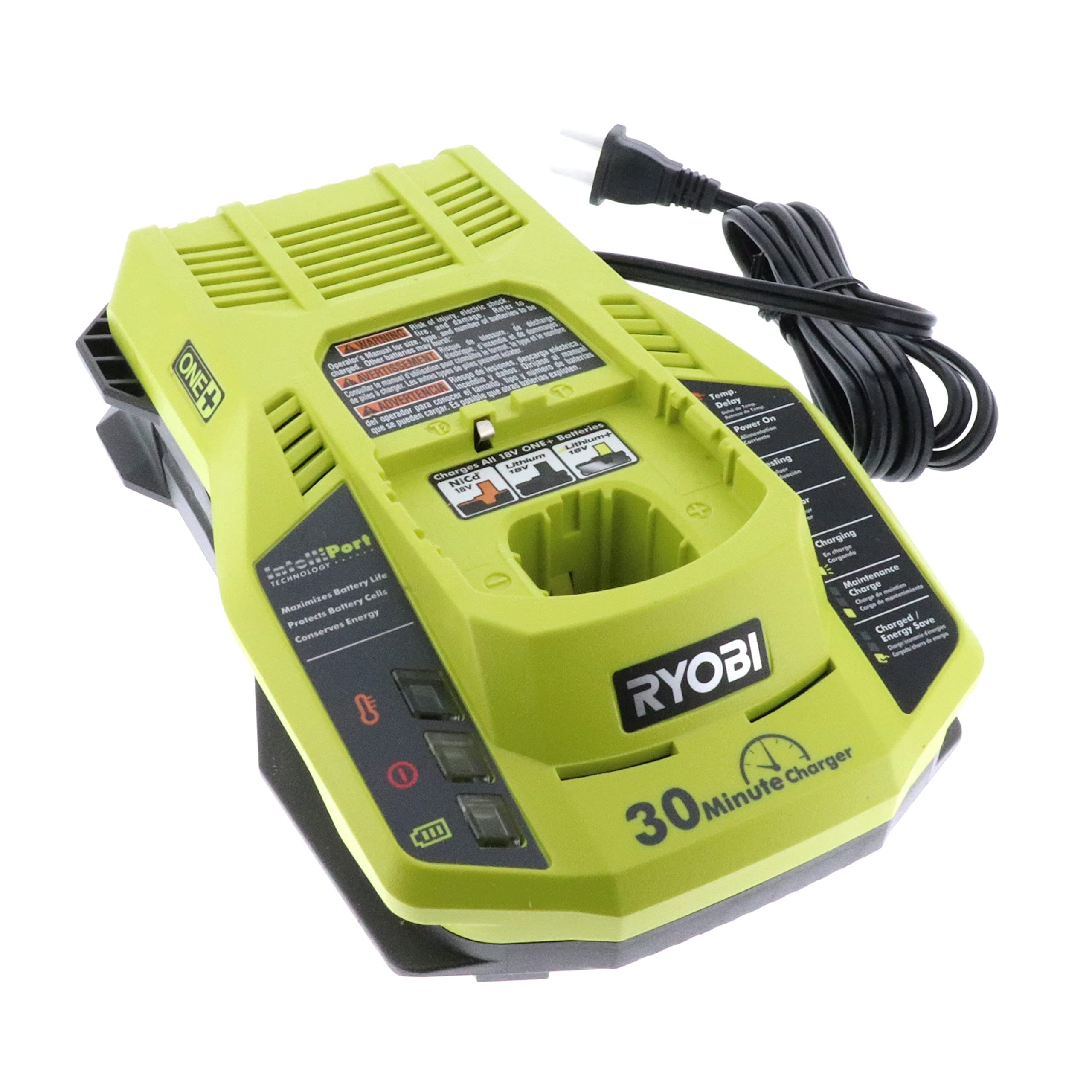 RYOBI P117 18V Dual Chemistry IntelliPort Lithium Ion NiCd NI-MH Battery Charger