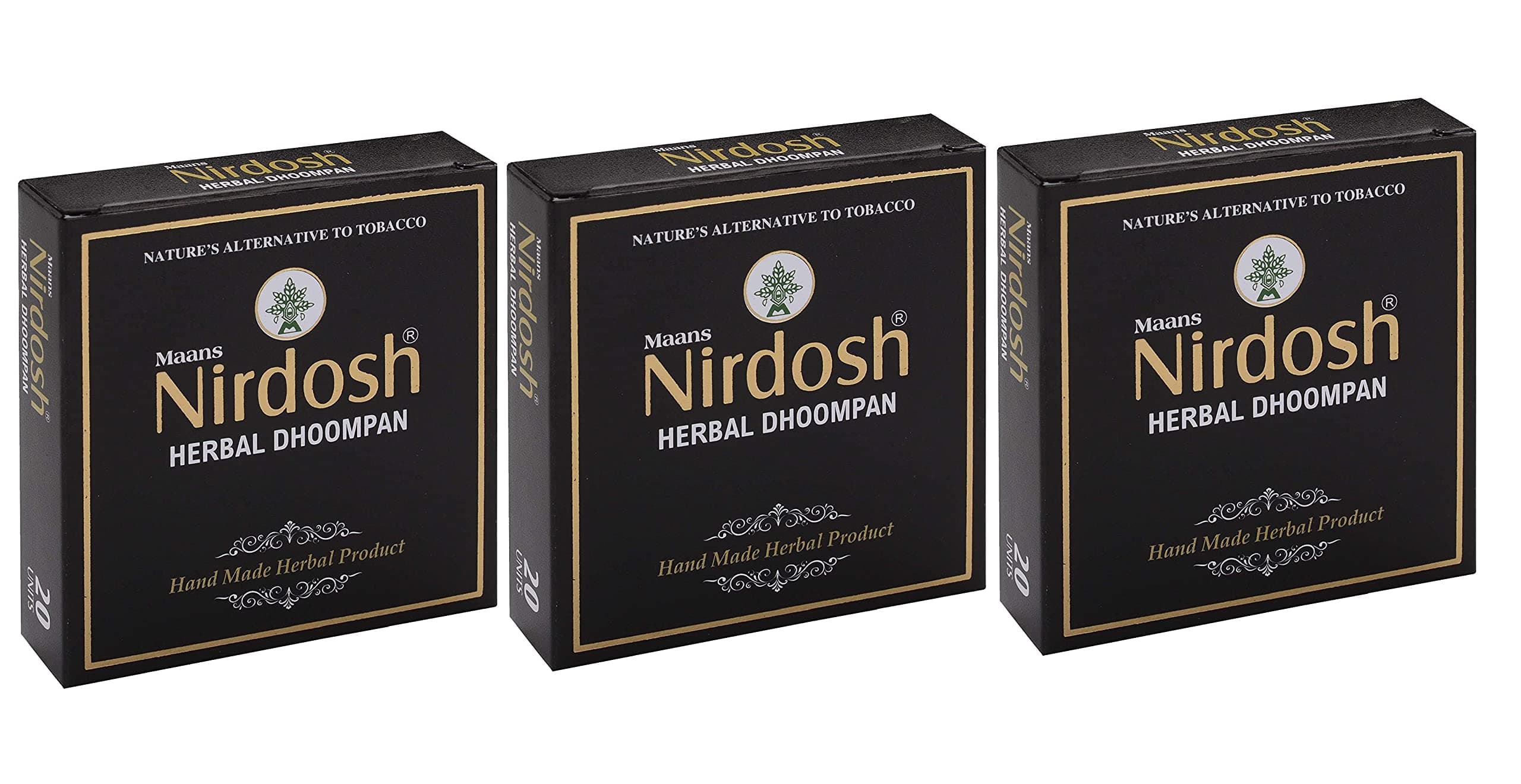 Livebasil Overseas 100% Natural Smoking Cessation With Herbal Dhoompan, 20 Count, Pack of 3