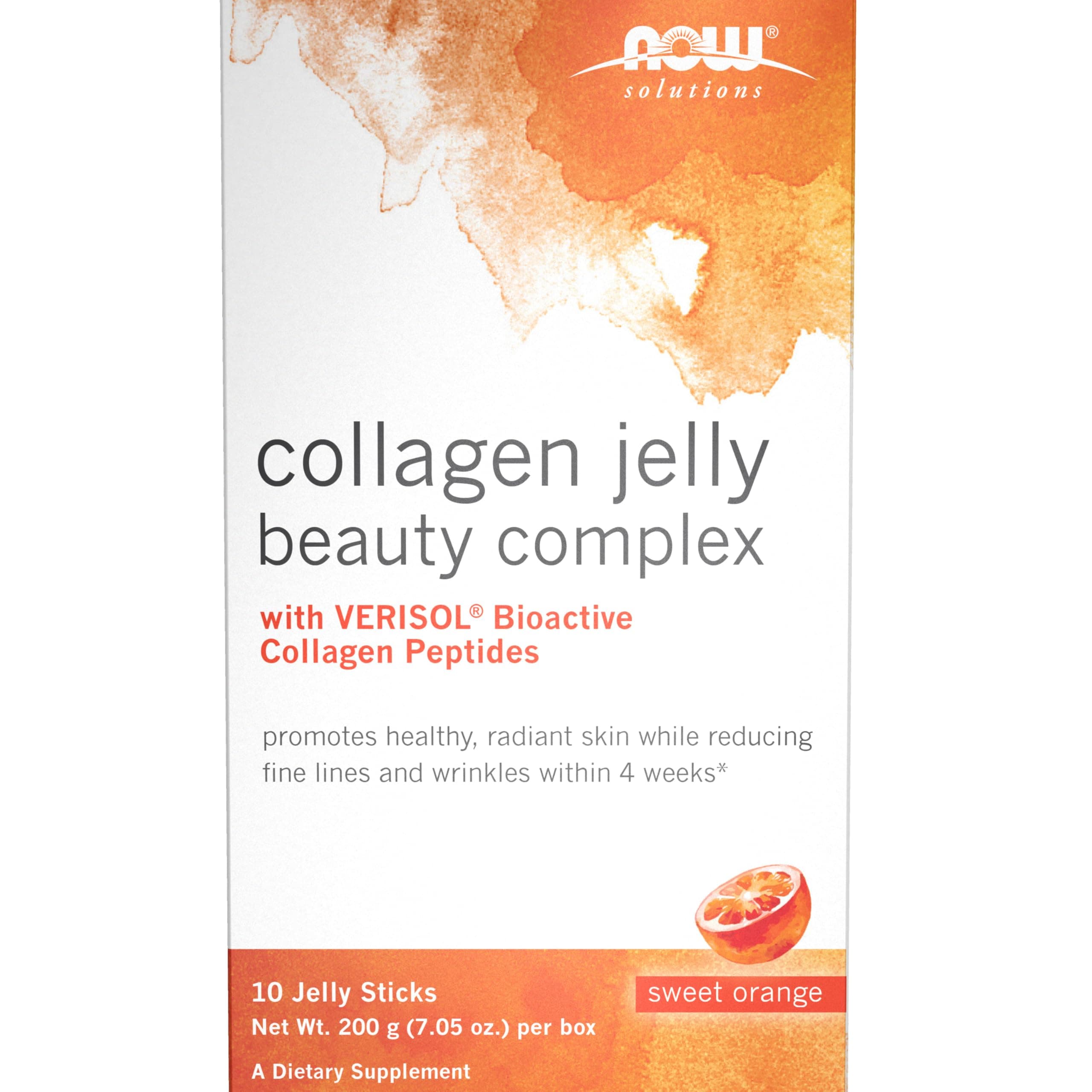 Foods Solutions, Collagen Jelly Beauty Complex, Sweet Orange Flavor, 10 Jelly Sticks