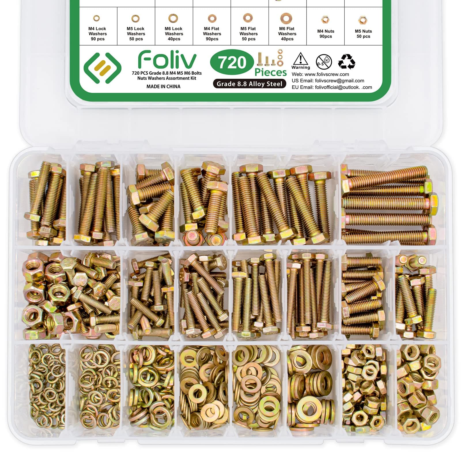 720pcs Metric Bolts and Nuts Kit