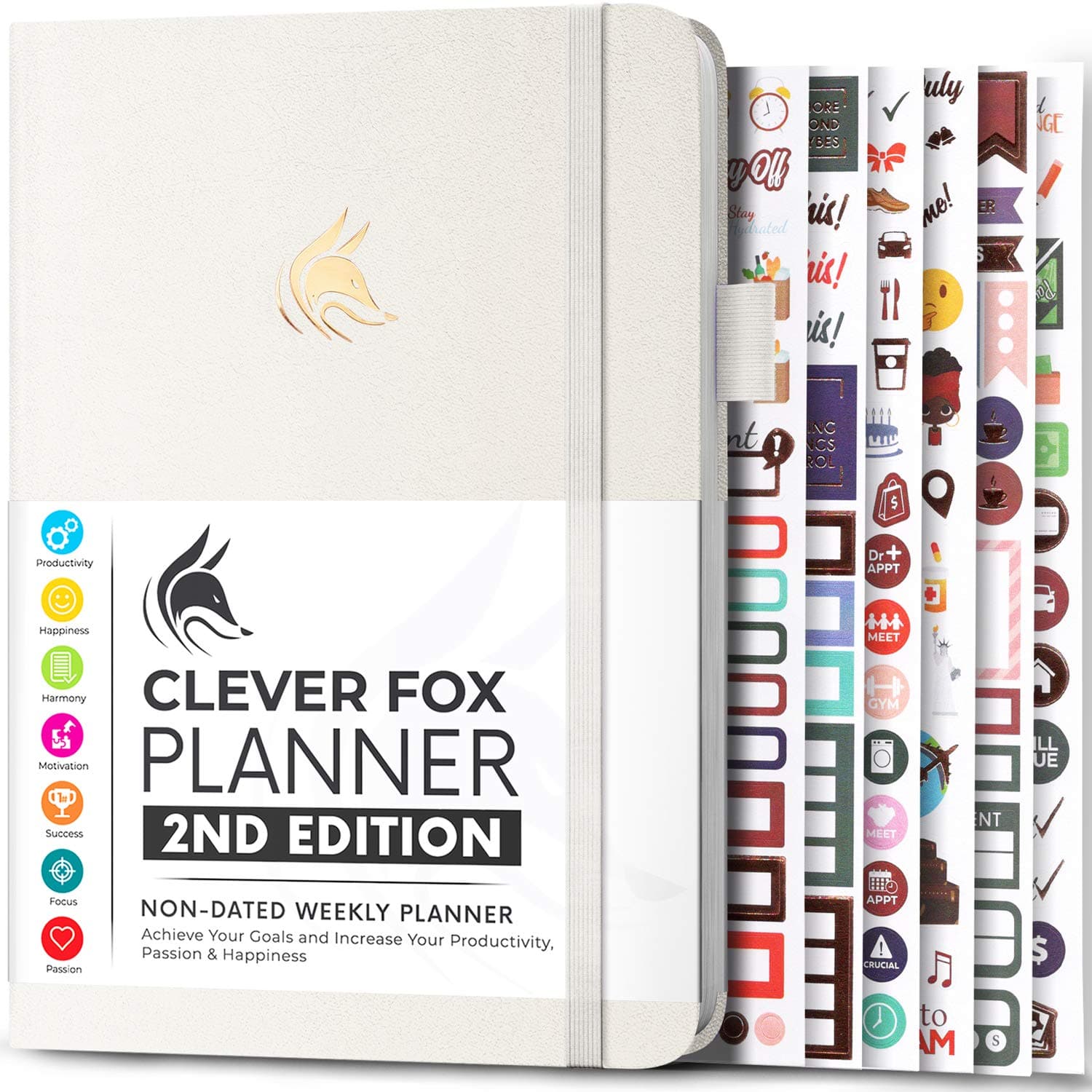 Clever Fox Planner 2nd Edition – Colorful Weekly & Monthly Goal Planner, Time Management & Productivity Organizer, Undated, A5 (White)The Forest Stewardship Council