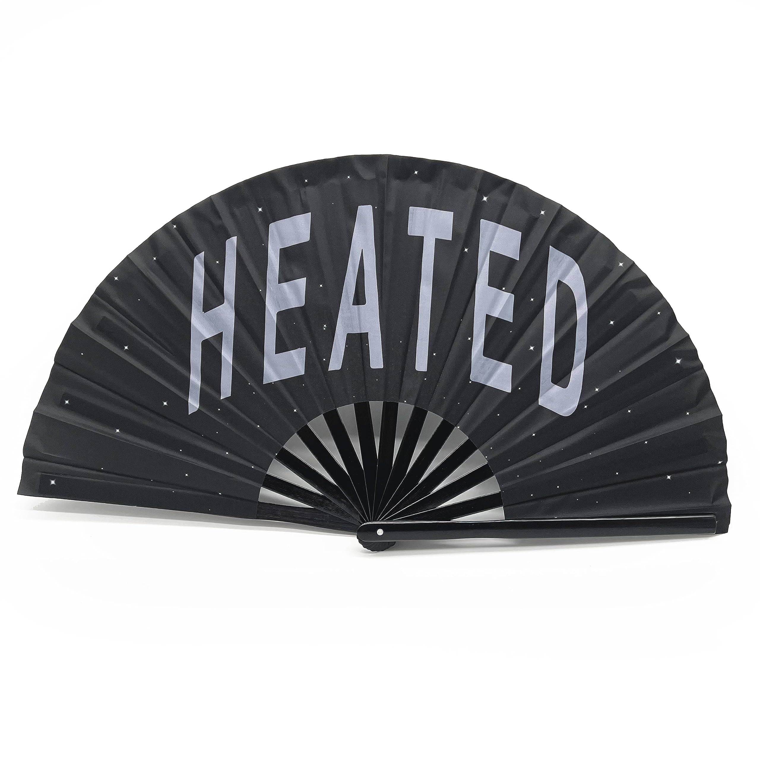 HEATED Large Concert Hand Fan - Foldable Handheld Renaissance Fan, Perfect for Festivals, Raves - Abanicos de Mano para Fiesta (Heated)