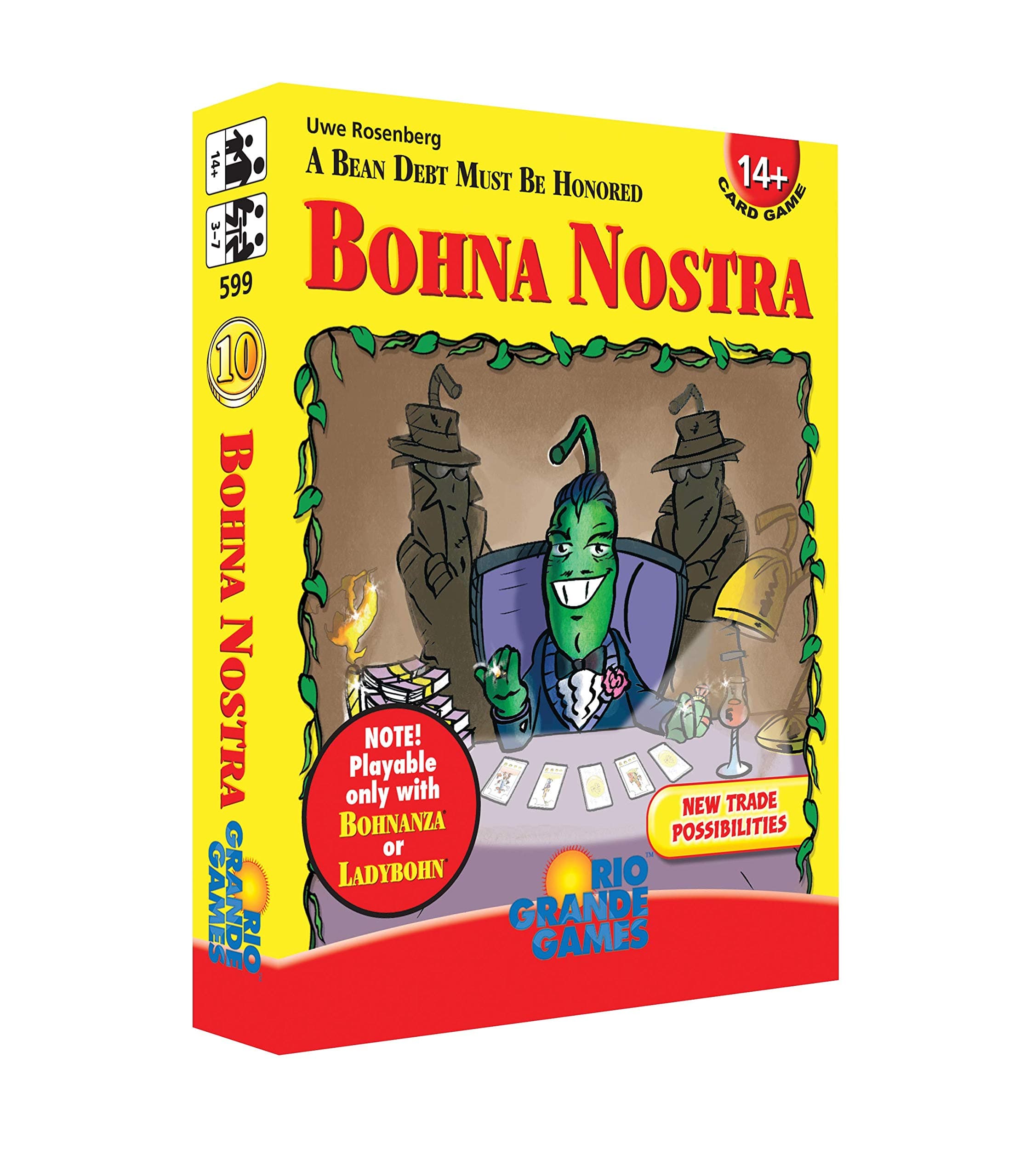 Rio Grande Games Bohna Nostra: Card Game Expansion, 14+, 168+, Brown, Beans, Strategy, Economic