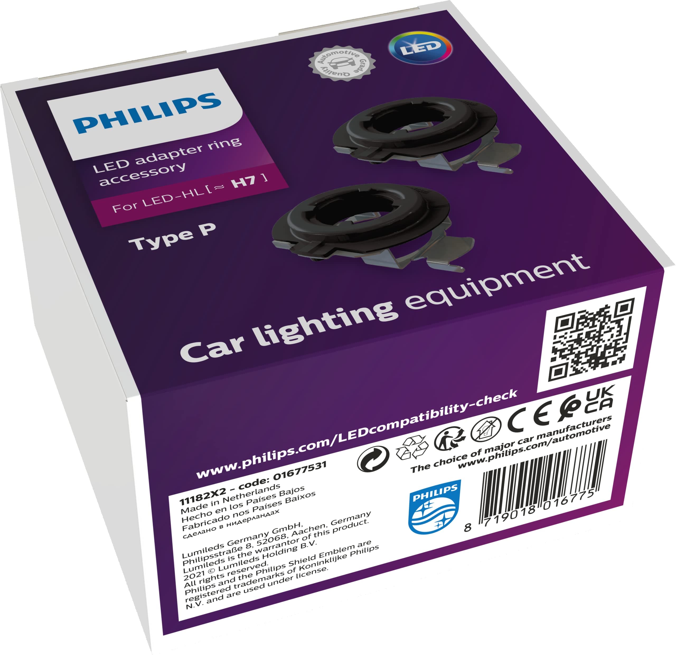Philips LED Connector rings H7 Type P Zubehr fr LED HL 2 St.