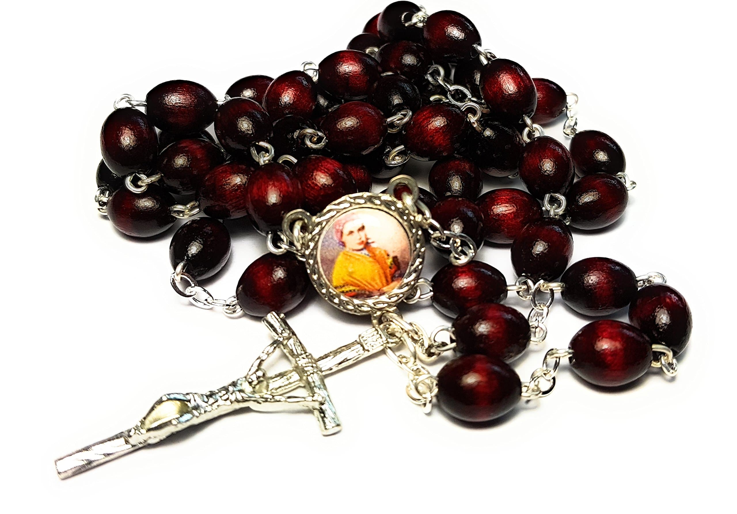 Relic Rosary 3rd Class Marie Bernarde Bernadette Soubirous Patron Bodily Illness Lourdes France Against Poverty People ridiculed for Their Faith Maria-Bernada Sobirós Patron de pobres (Cherry)