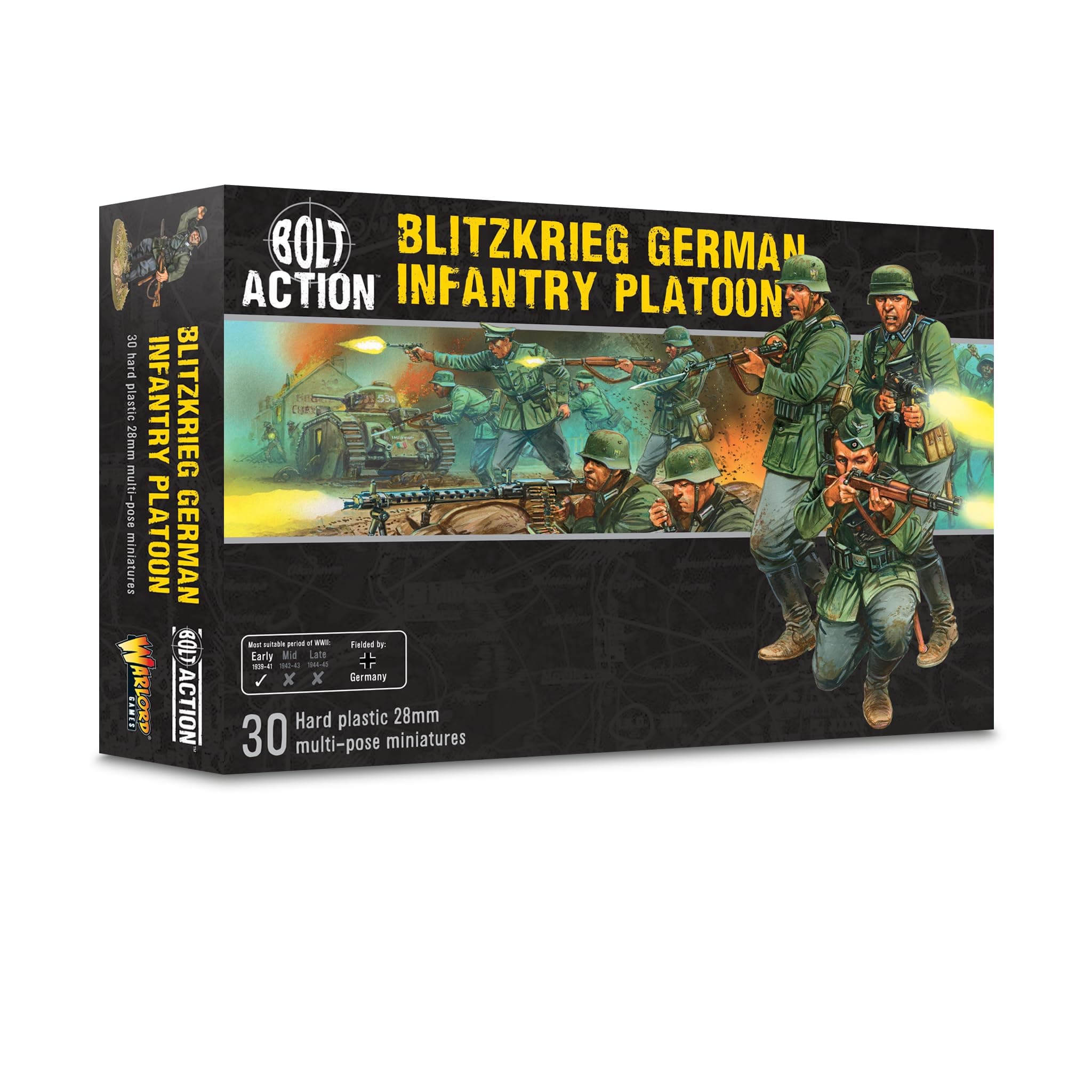 Warlord Games Bolt Action Blitzkrieg! German Infantry Figures 1:56 WWII Military Wargaming Plastic Model Kit