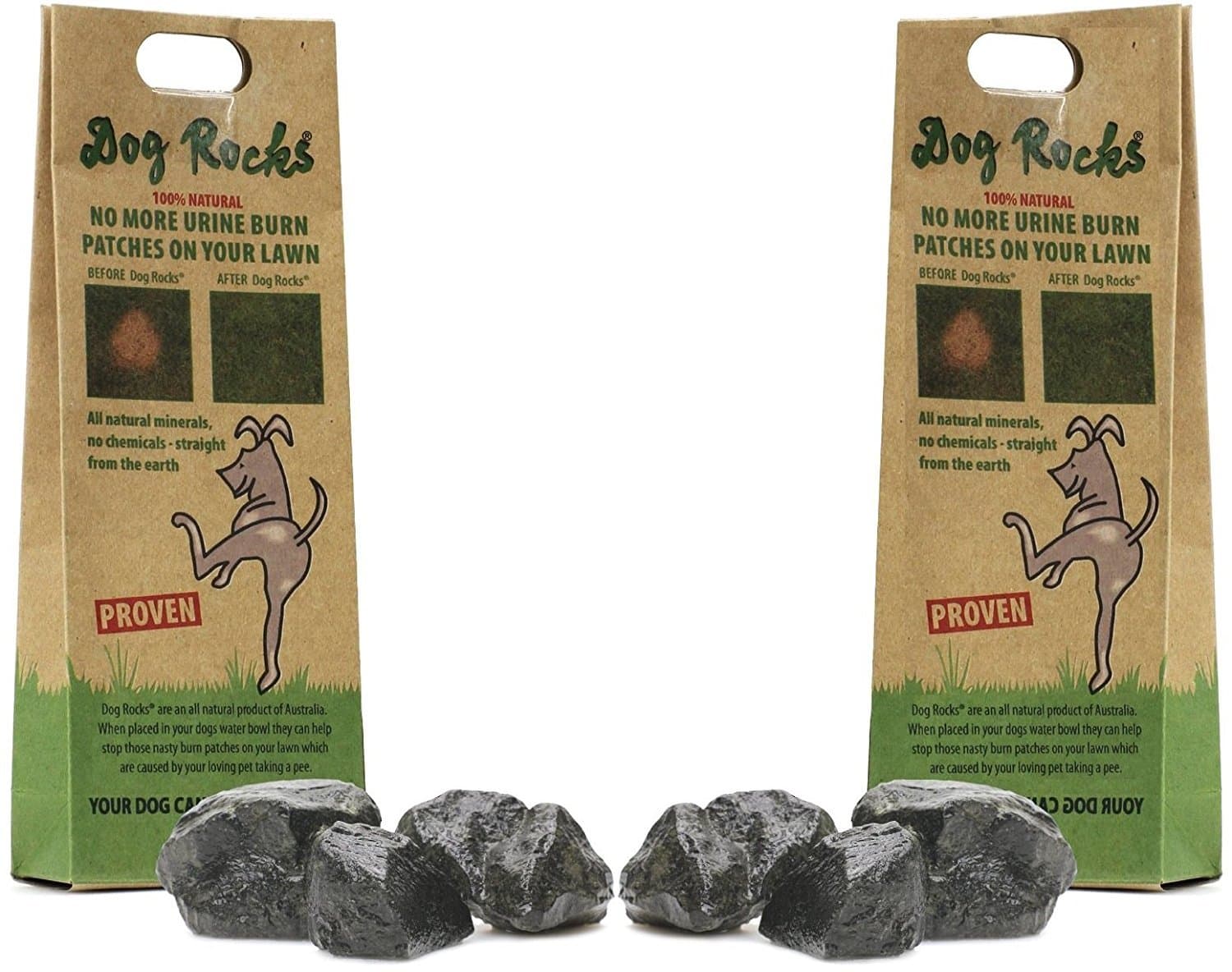 for Urine Burning Grass - 200g Each - Natural Pet Rock to Help Maintain Green Lawn - Grass Savers for Dog Urine - 4 Month Supply for Use in Water Bowls or Yard (Pack of 2)