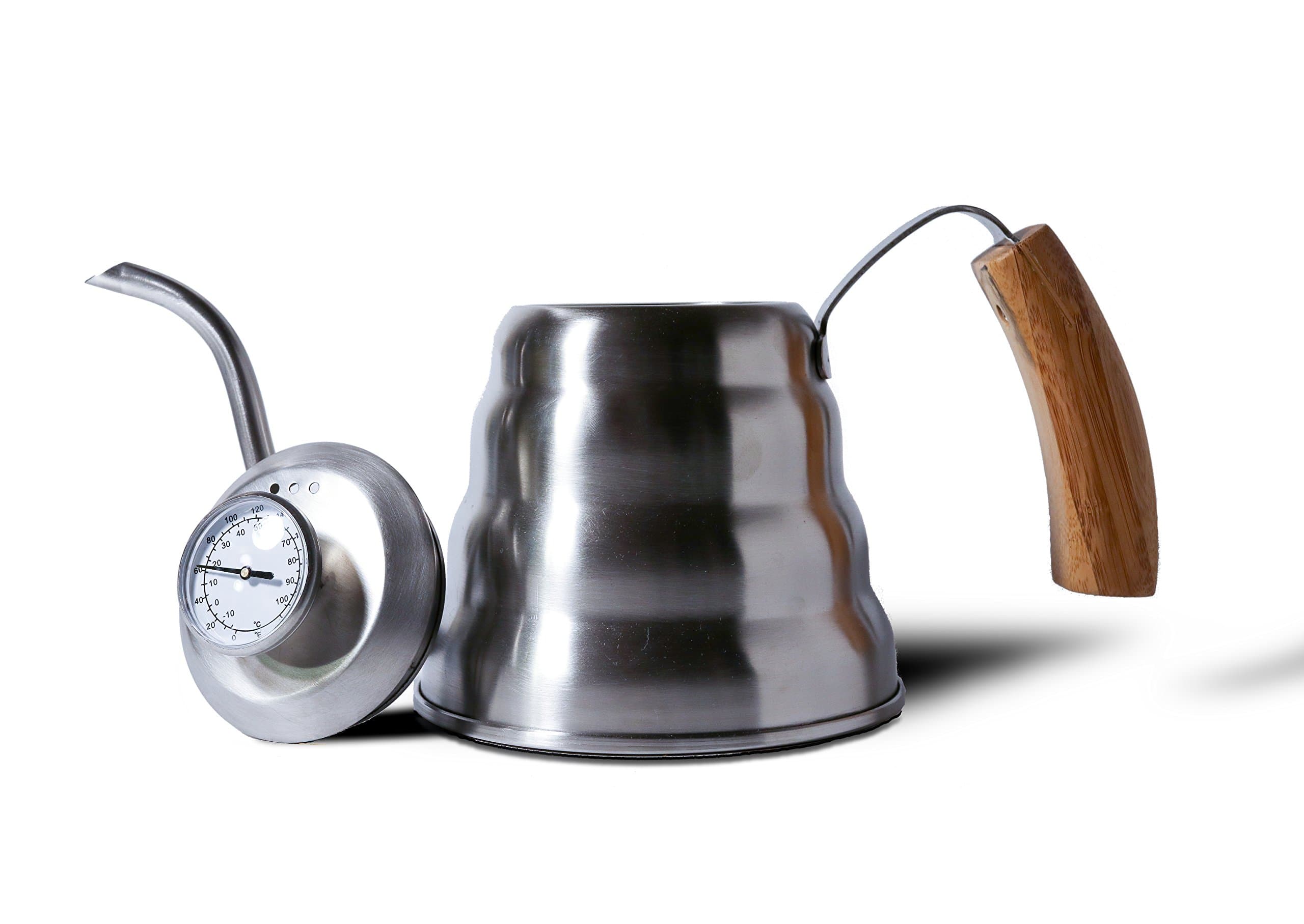 Heiwa Pouring Kettle w/Bamboo Handle, 1.2 litre (Thermometer lid)