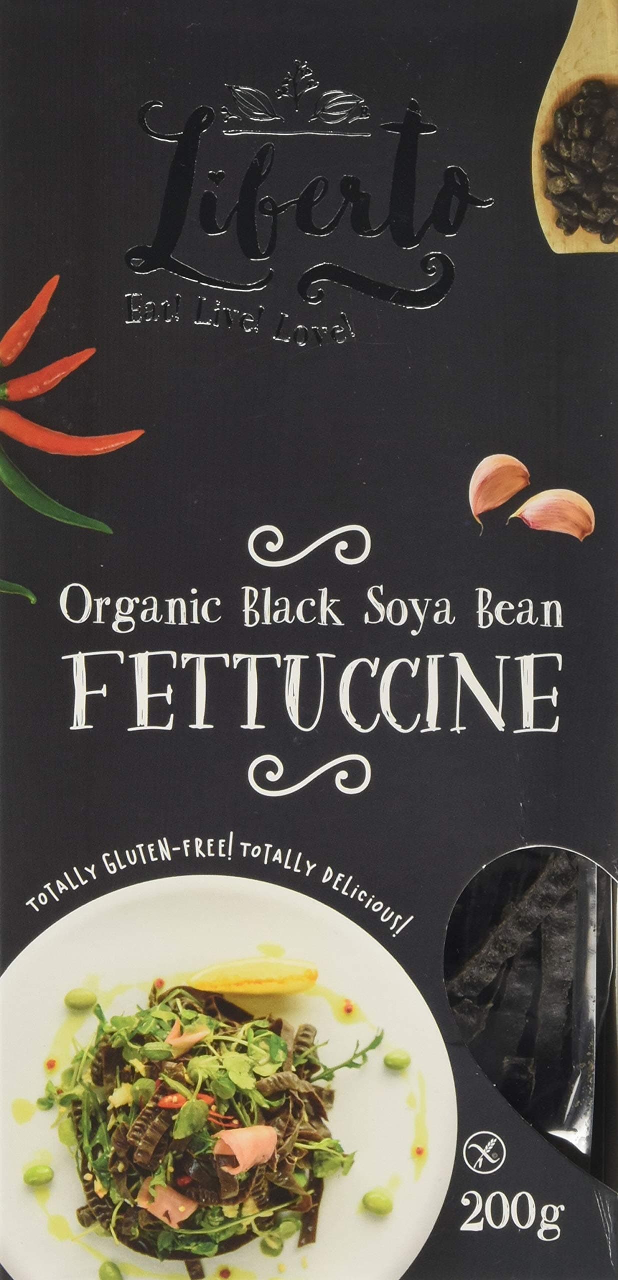 Liberto Organic Black Bean Fettuccine, 200 g (Pack of 3)