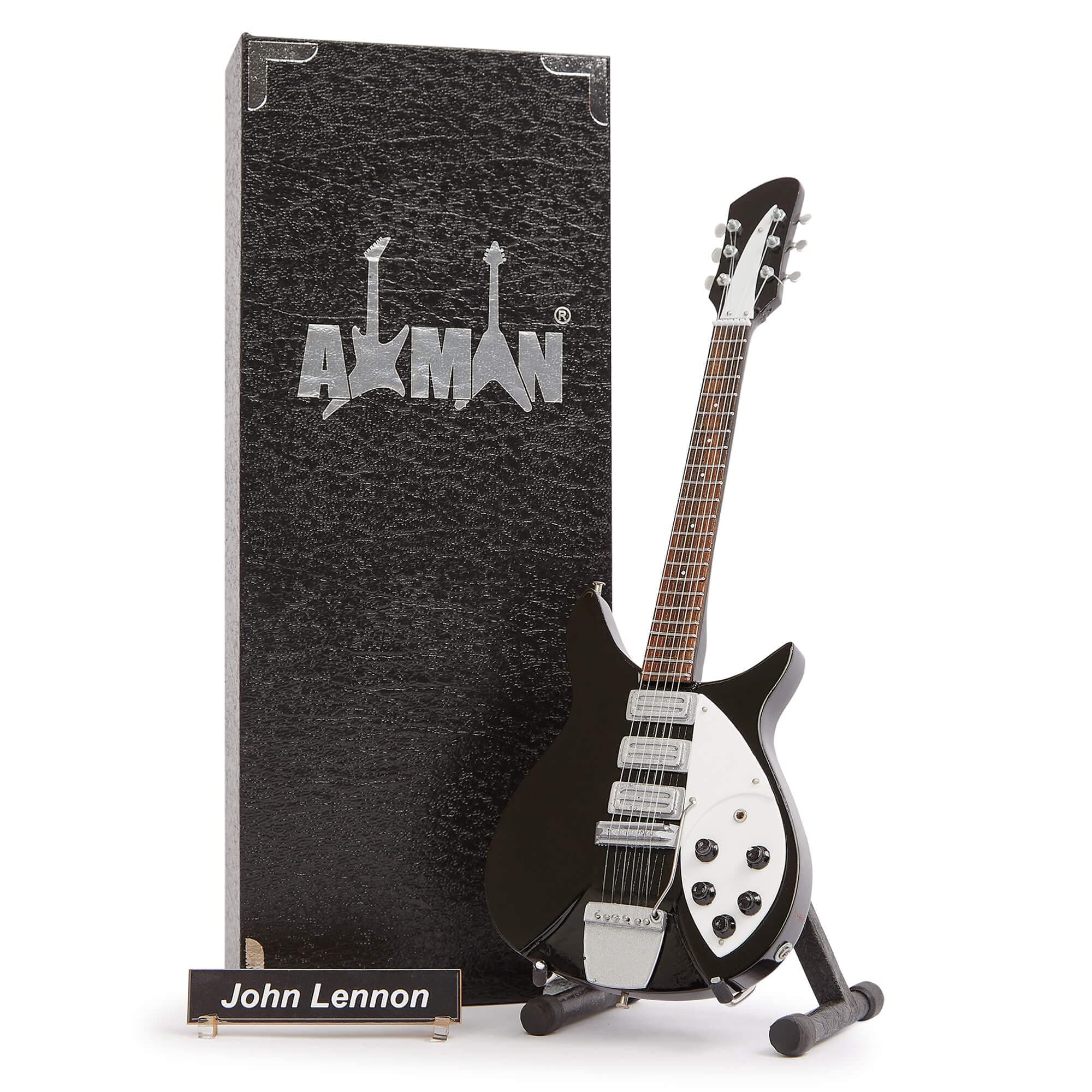 John L (The Beatles) - Miniature Guitar Replica - Music Gifts - Handmade Ornamental 1/4 Scale - Includes a Display Box, Name Tag and Miniature Guitar Stand
