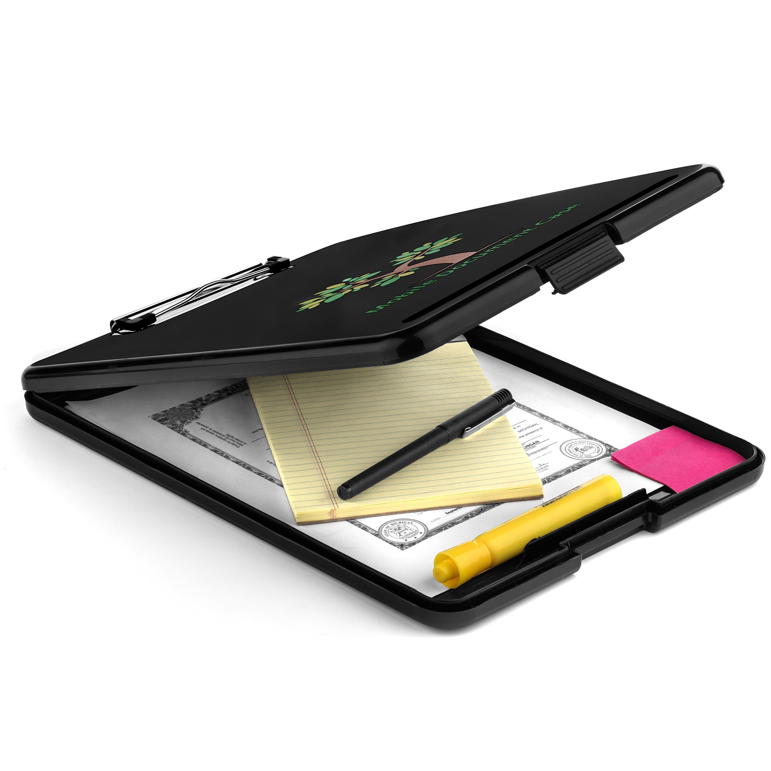 Mobile DOCUMENTS Storage CASE CLIPBOARD, Organization for Meetings, Classes, appointments and committees. Have All Your Papers accessible in This Letter Sized 9.5" x 13.75", Plastic, Mobile case.