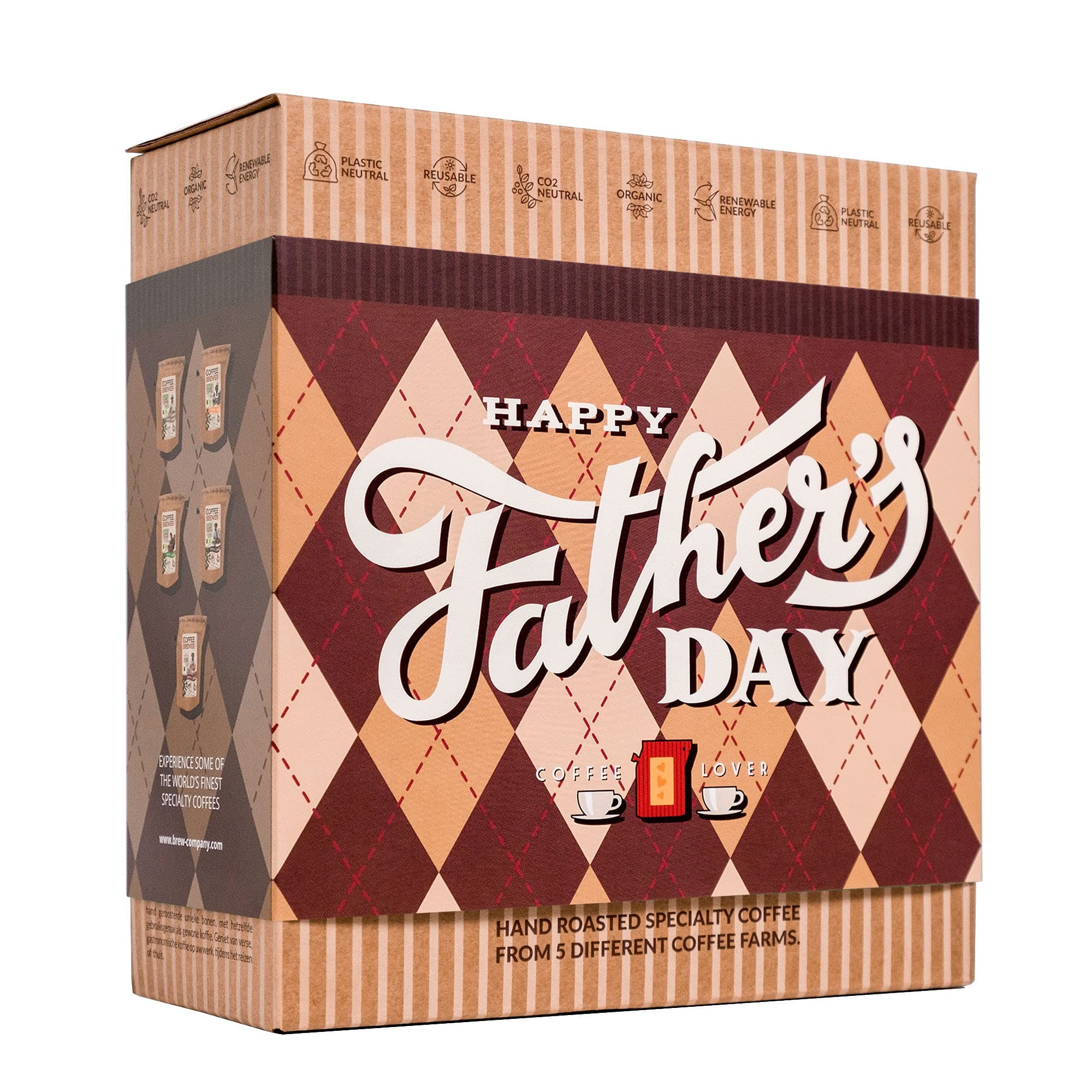 Father's Day Gift Box for Coffee Lovers - 5 of The World's Finest Single Estate Specialty & Organic Coffees | Brew & Enjoy Anytime, Anywhere | Hamper Style Letterbox Gift Idea for Dad & Husband