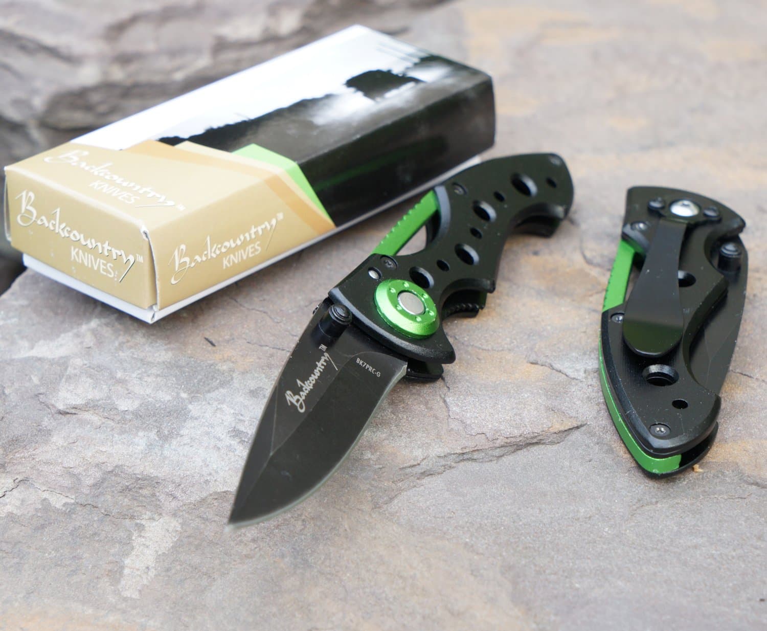 Backcountry Scout (Green) Folding Pocket Knife, 2.5 Inch Straight Blade,, Camping, Hiking, Everyday Carry