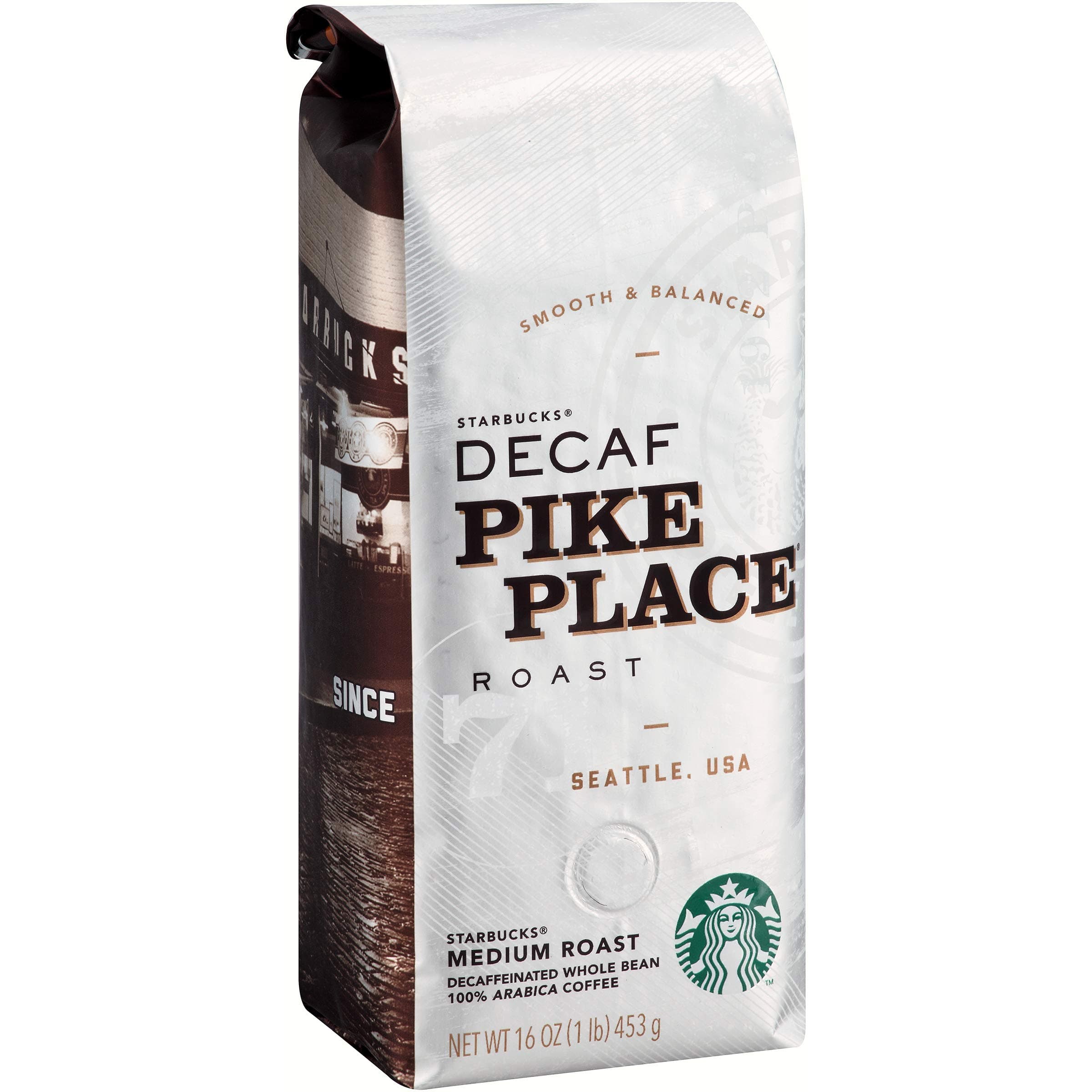Decaf Pike Place Whole Bean Coffee, 16 oz, Pack of 6