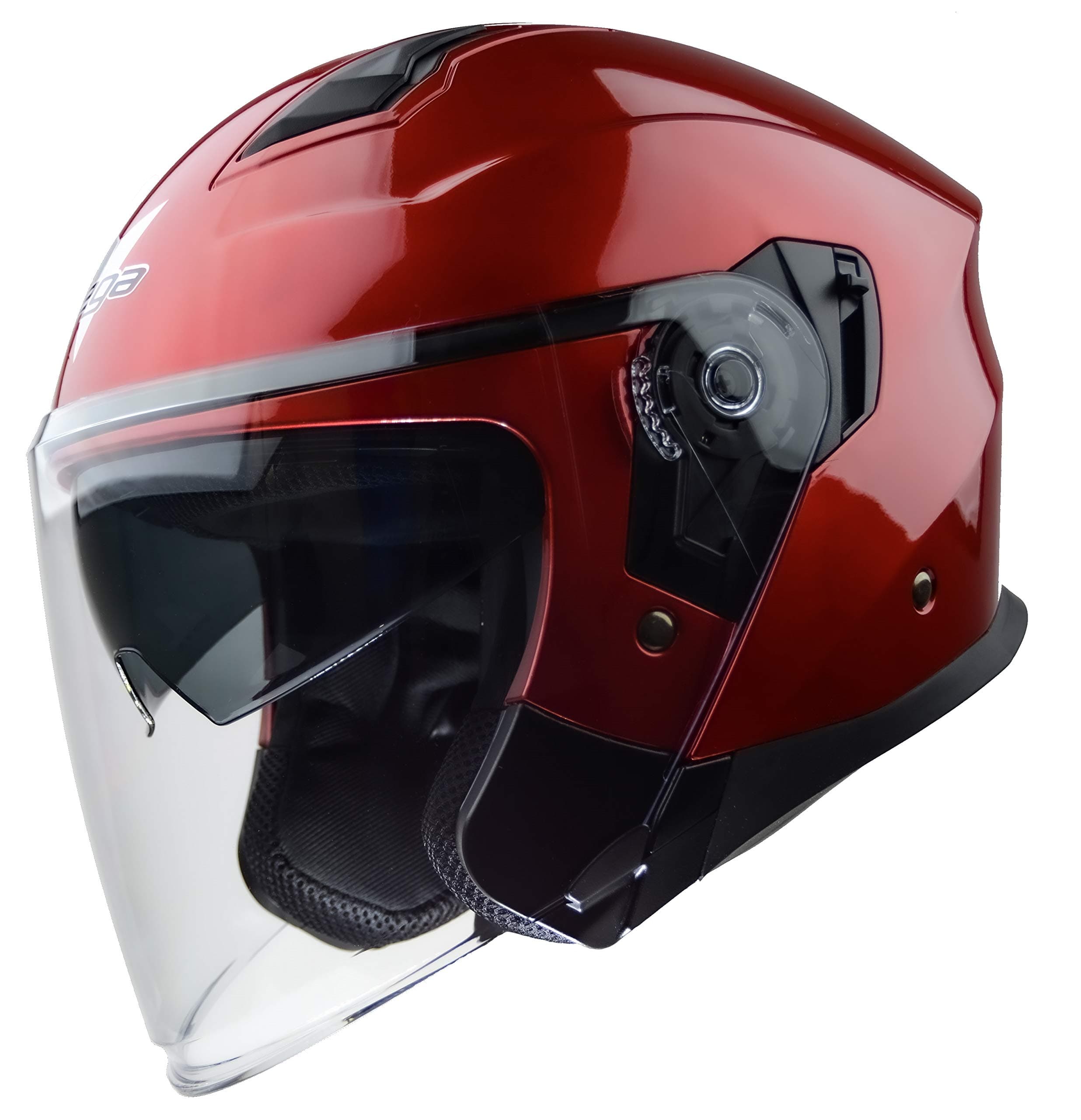 Helmets Magna Open Face Motorcycle Helmet with Sunshield Unisex-Adult powersports (Candy Red, SM) -9000-272