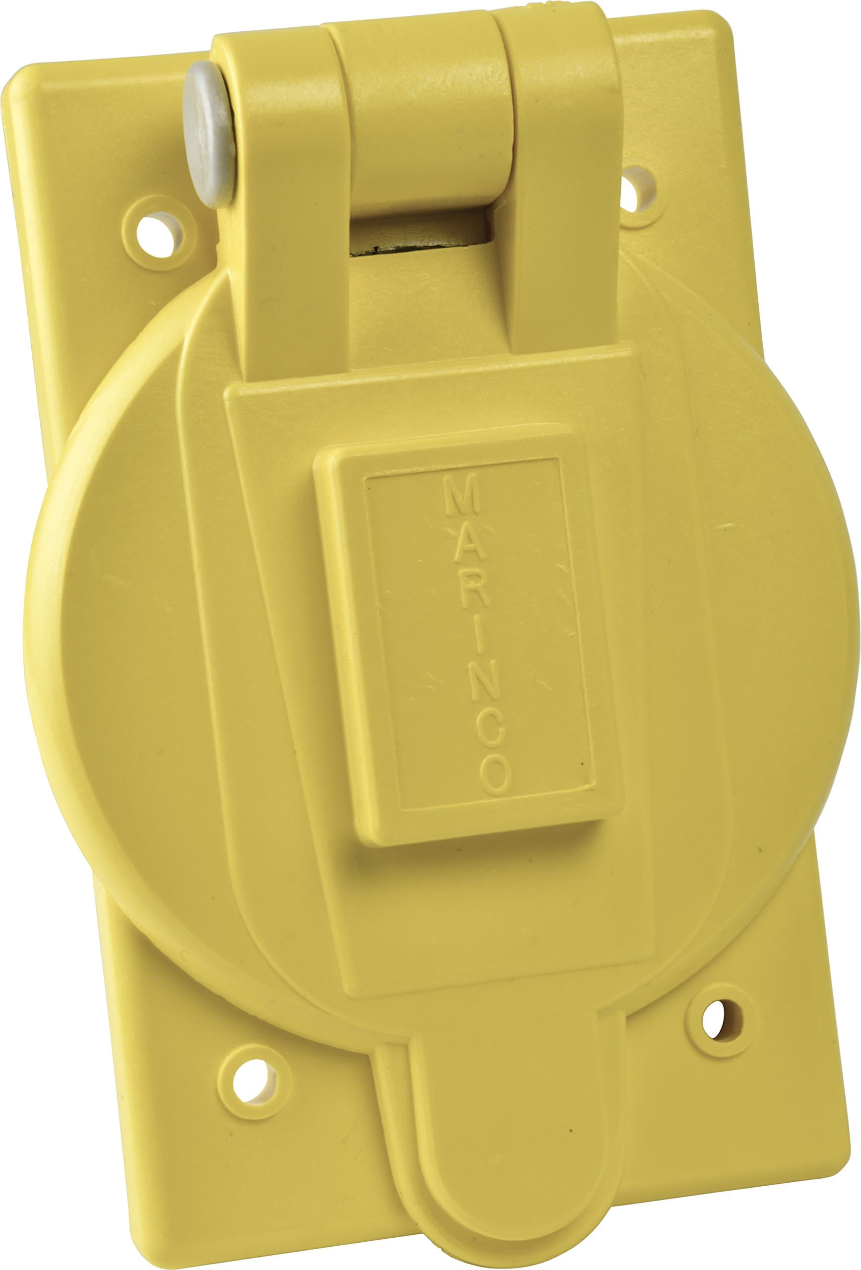 Marinco7420CRS, Yellow Weatherproof Cover With Lift Lid For 15A, 20A and 30A Single Receptacles
