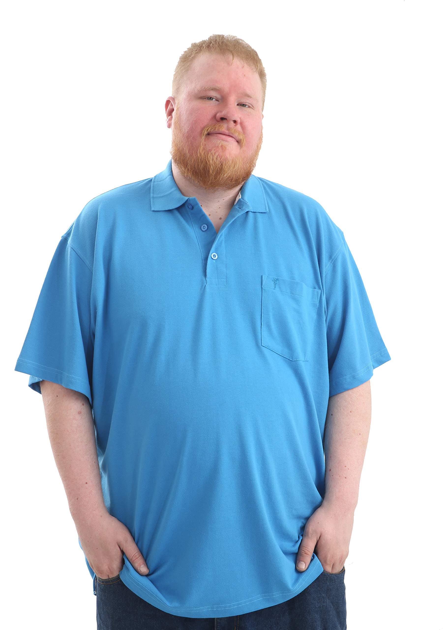 Louie James Big and Tall Size Plain Polo with Chest Pocket Cotton Rich T-Shirt Top Large Size Fit