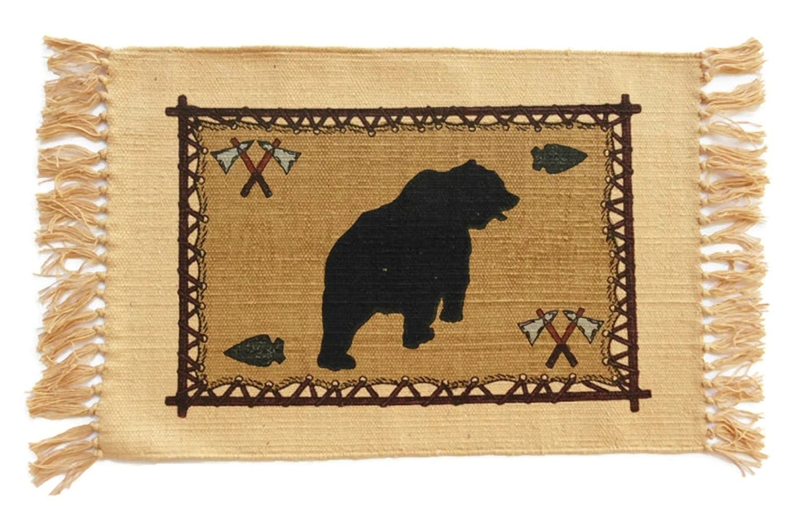 Onyx Arrow Southwest Cotton Stencil Placemats - Bear