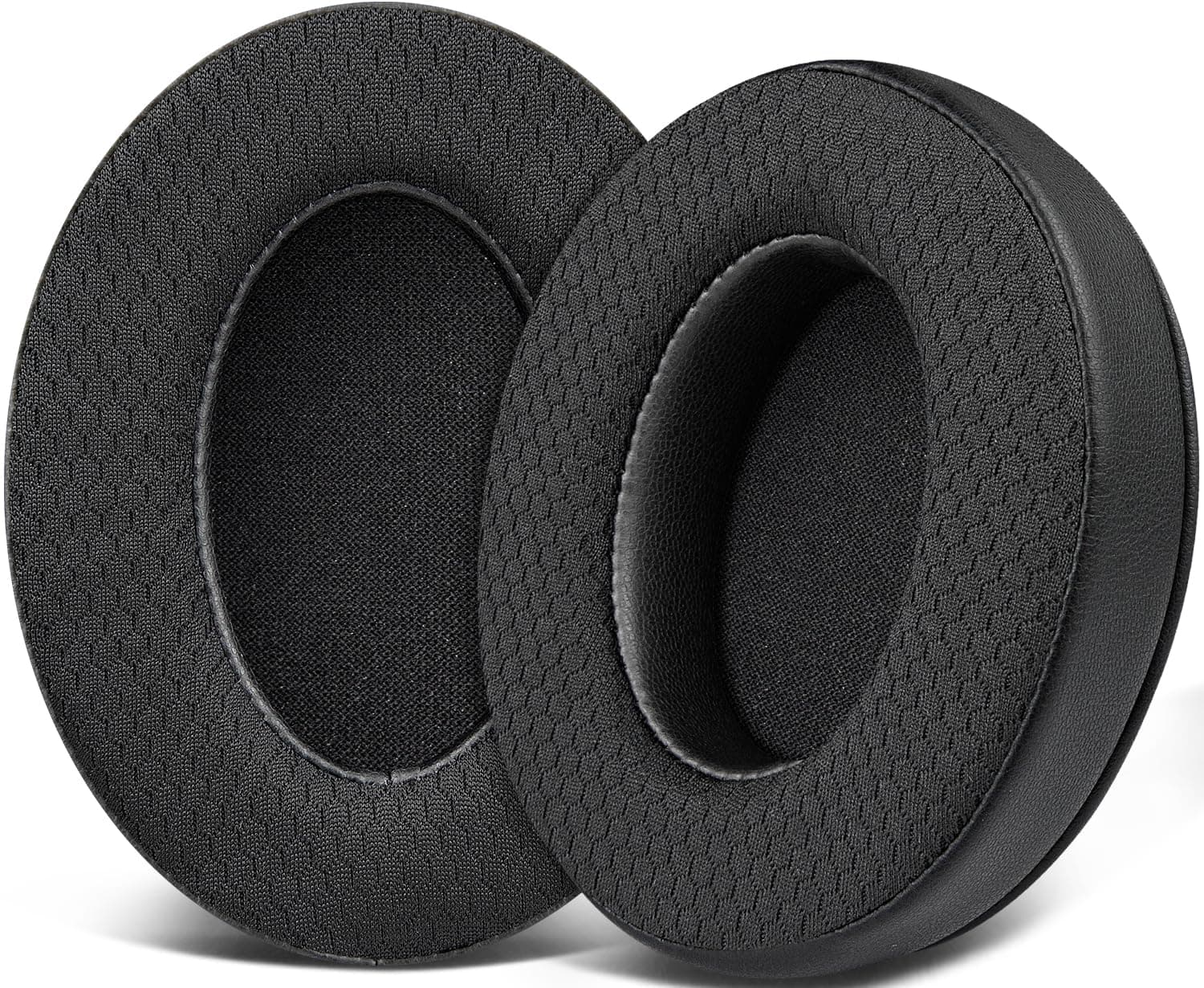 Mesh Fabric Replacement Earpads Cushions for HyperX Cloud 1/2/3/Pro/Core/Flight/Flight S/Stinger/Stinger S, CloudX Stinger/Stinger Core/Flight Headsets - Black