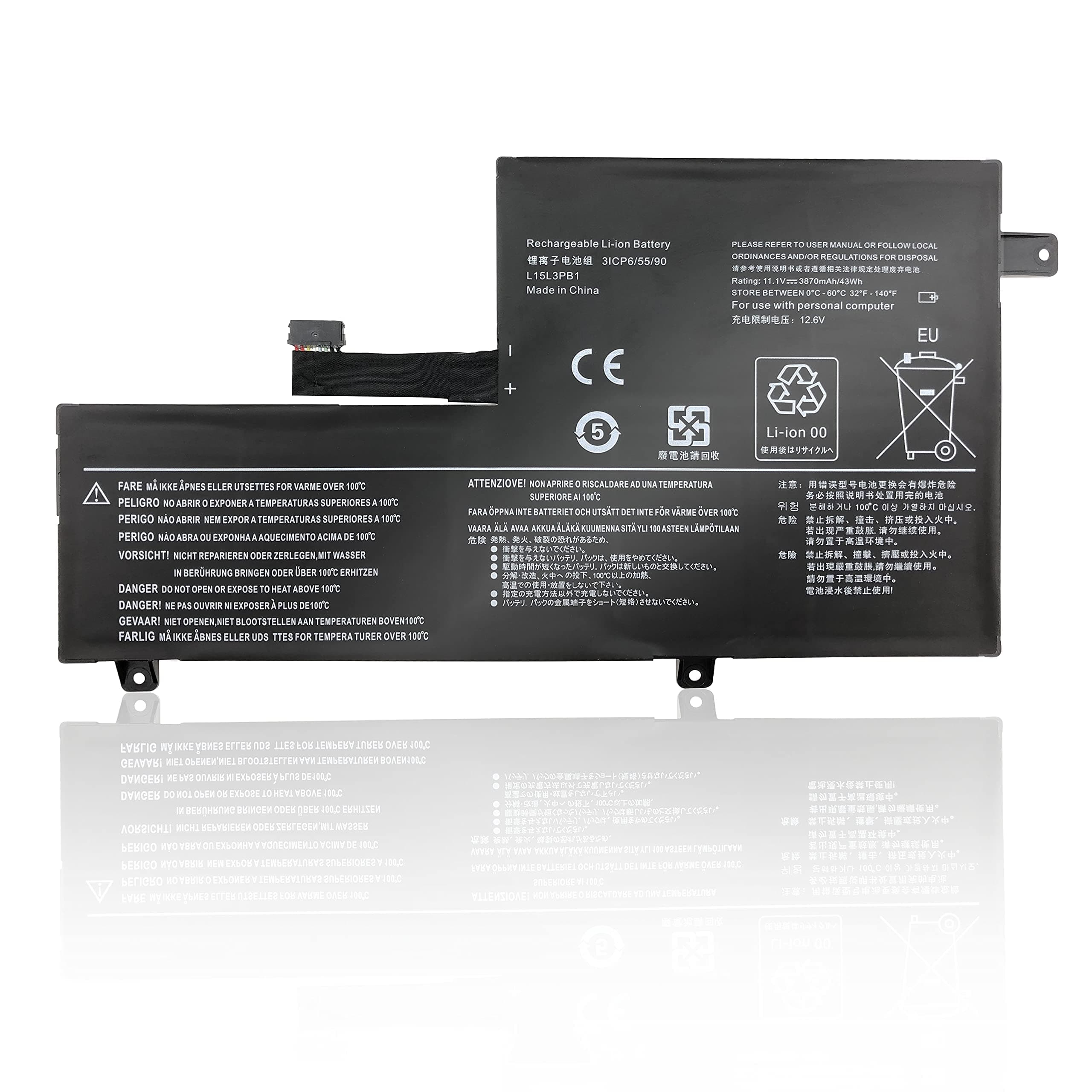 PDTXCLS L15M3PB1 Battery L15L3PB1 for Lenovo Chromebook C330 S330,IdeaPad N22 /N22 Touch /N23 /N23 Touch /N23 Yoga /N42 /N22-10 /N42-20 5B10K88047 5B10K88048 5B10K88049-11.1V 4050mAh/45Wh 3-Cells