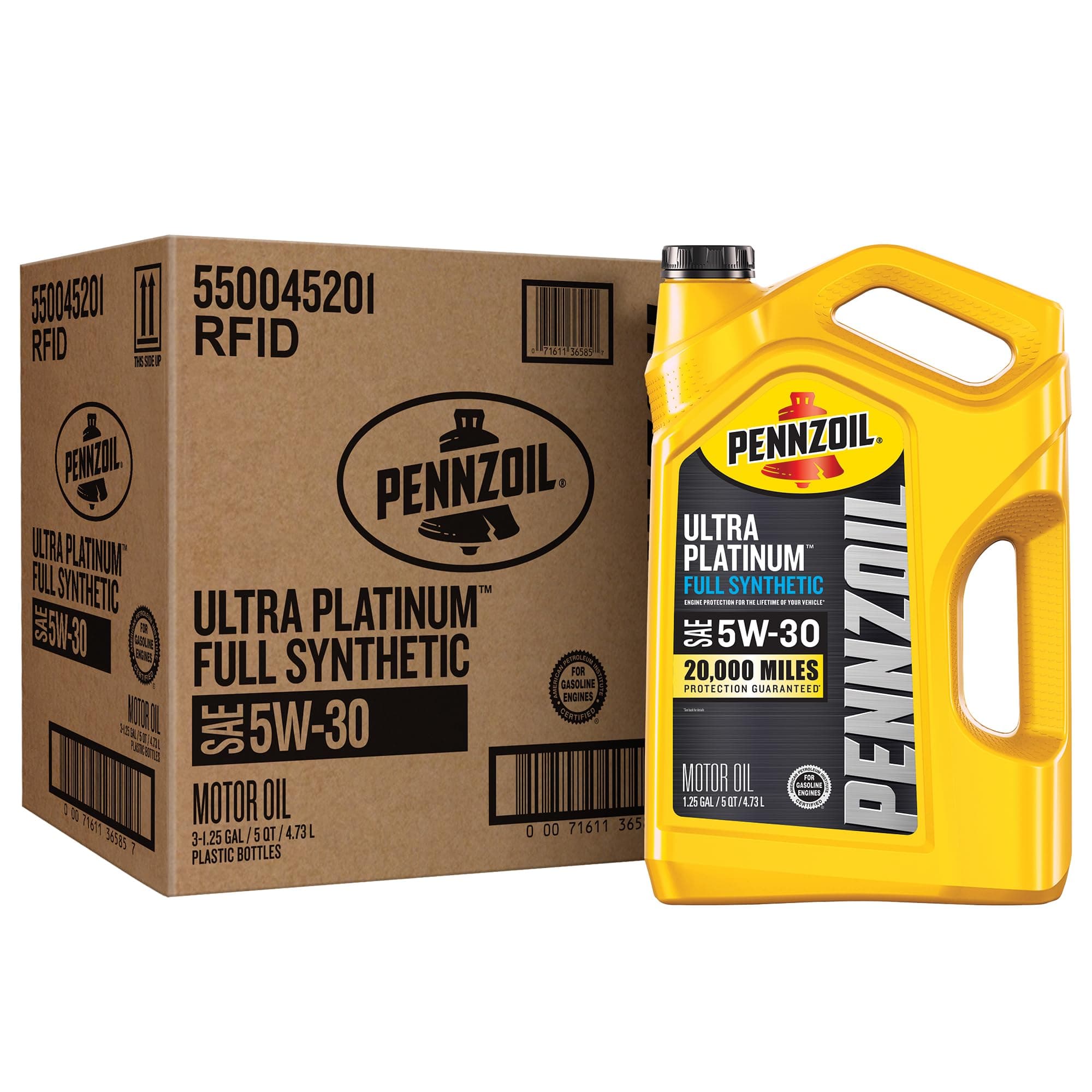 Pennzoil 550038320 Ultraプラチナ5 W-30 Full Synthetic Motor Oil Pack of 3 550045201-3PK